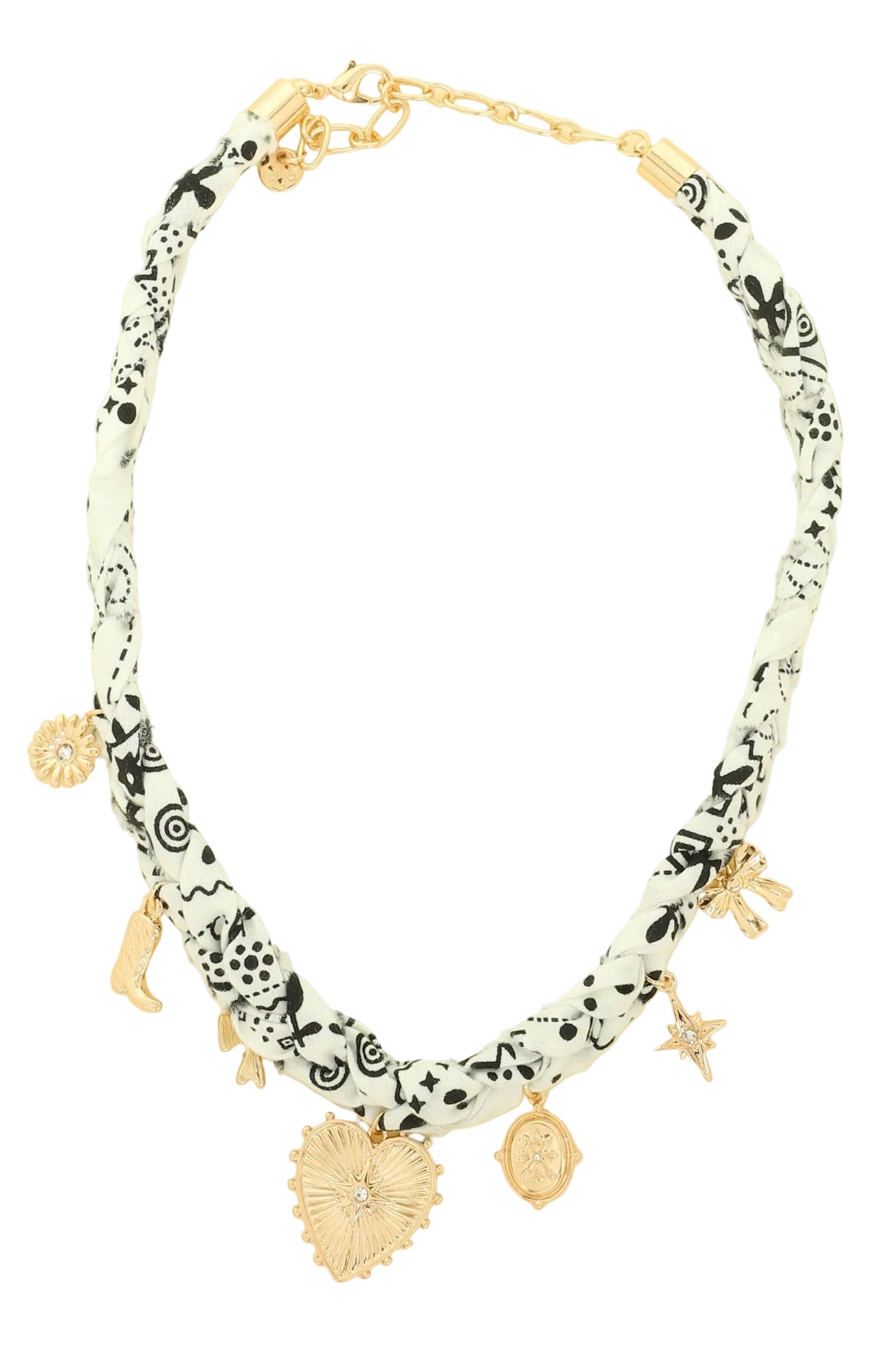 Braided Bandana Charm Necklace