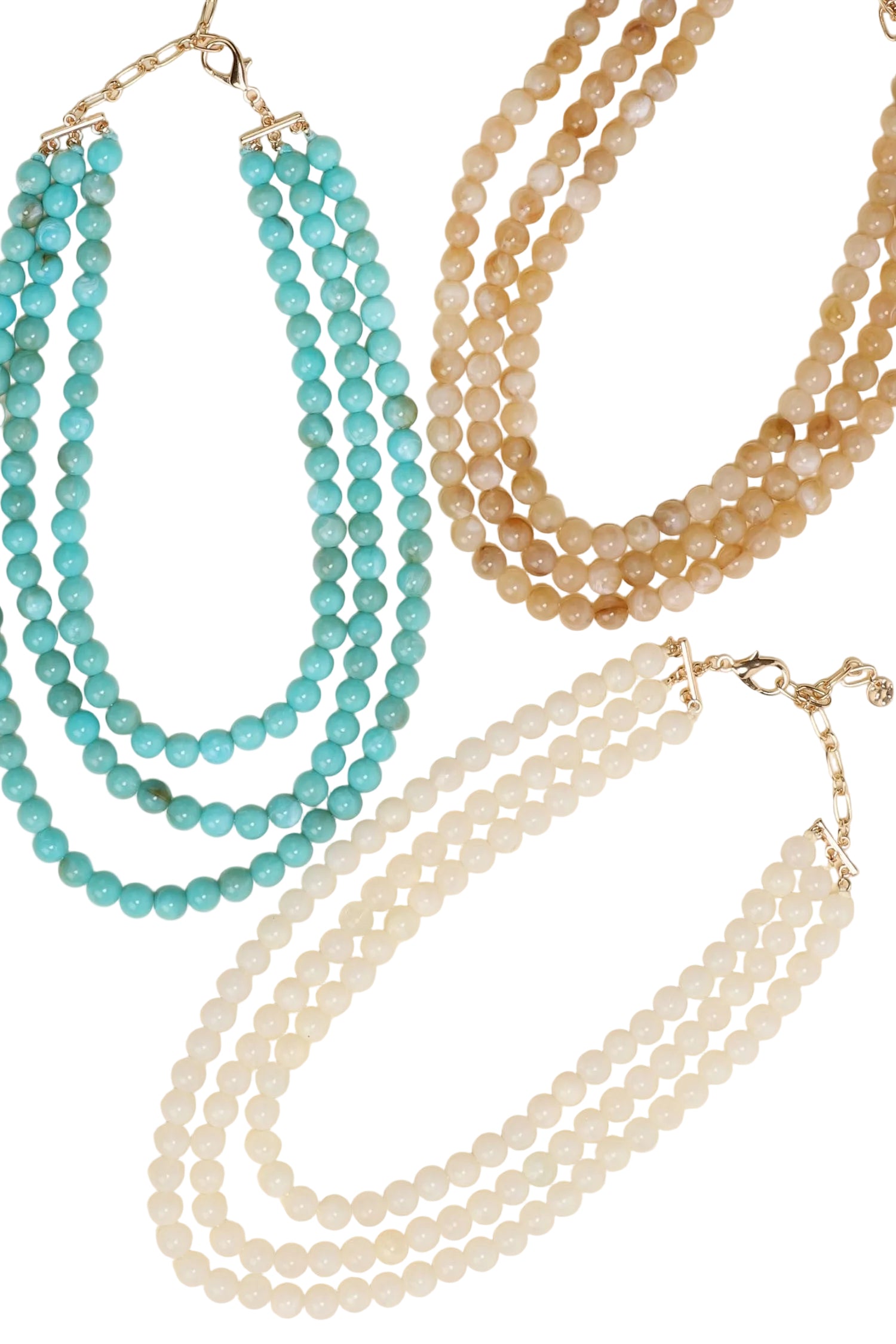 Multi Strand Marble Pearl Necklace