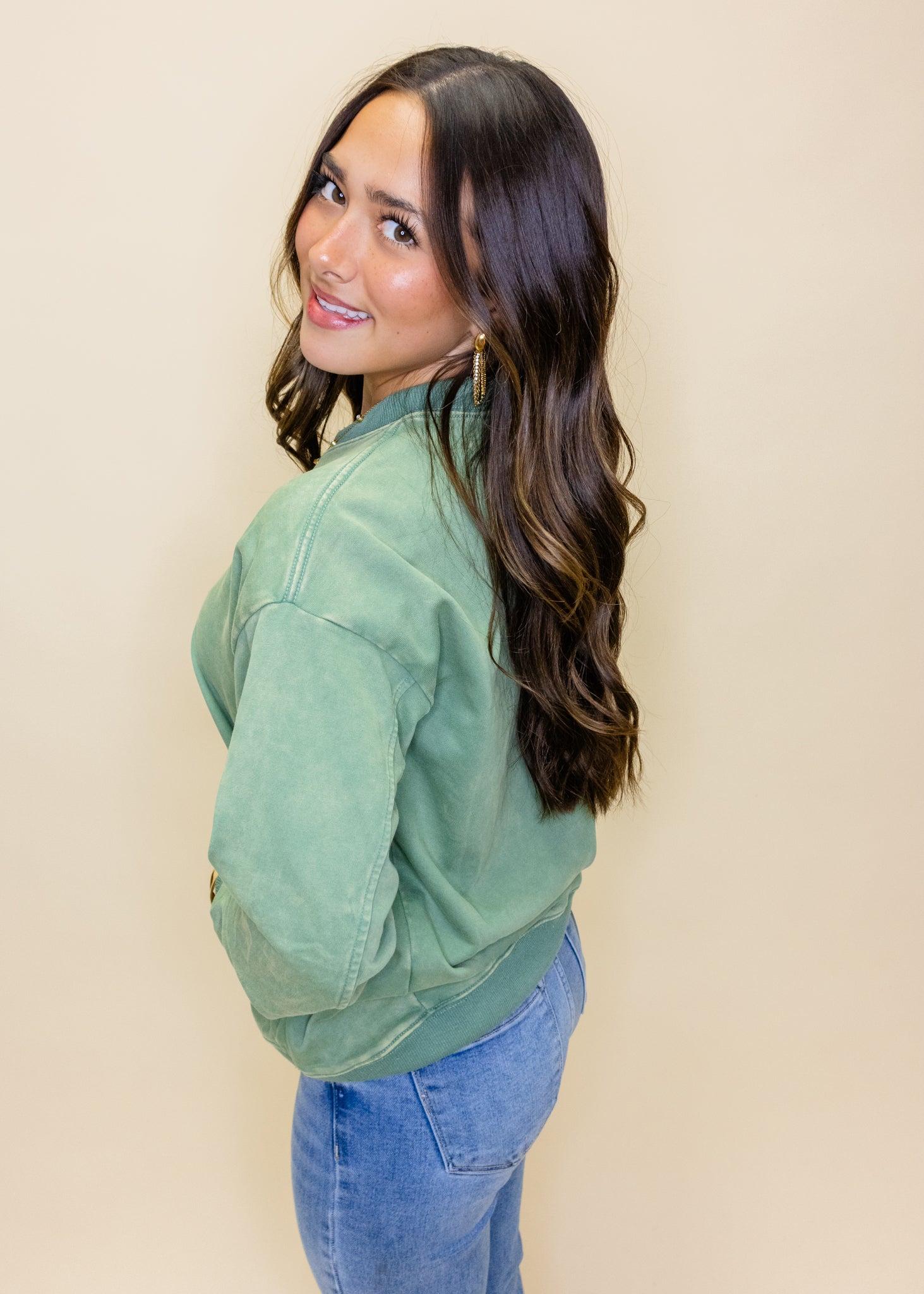 Olive Bandana Star Stud Sweatshirt