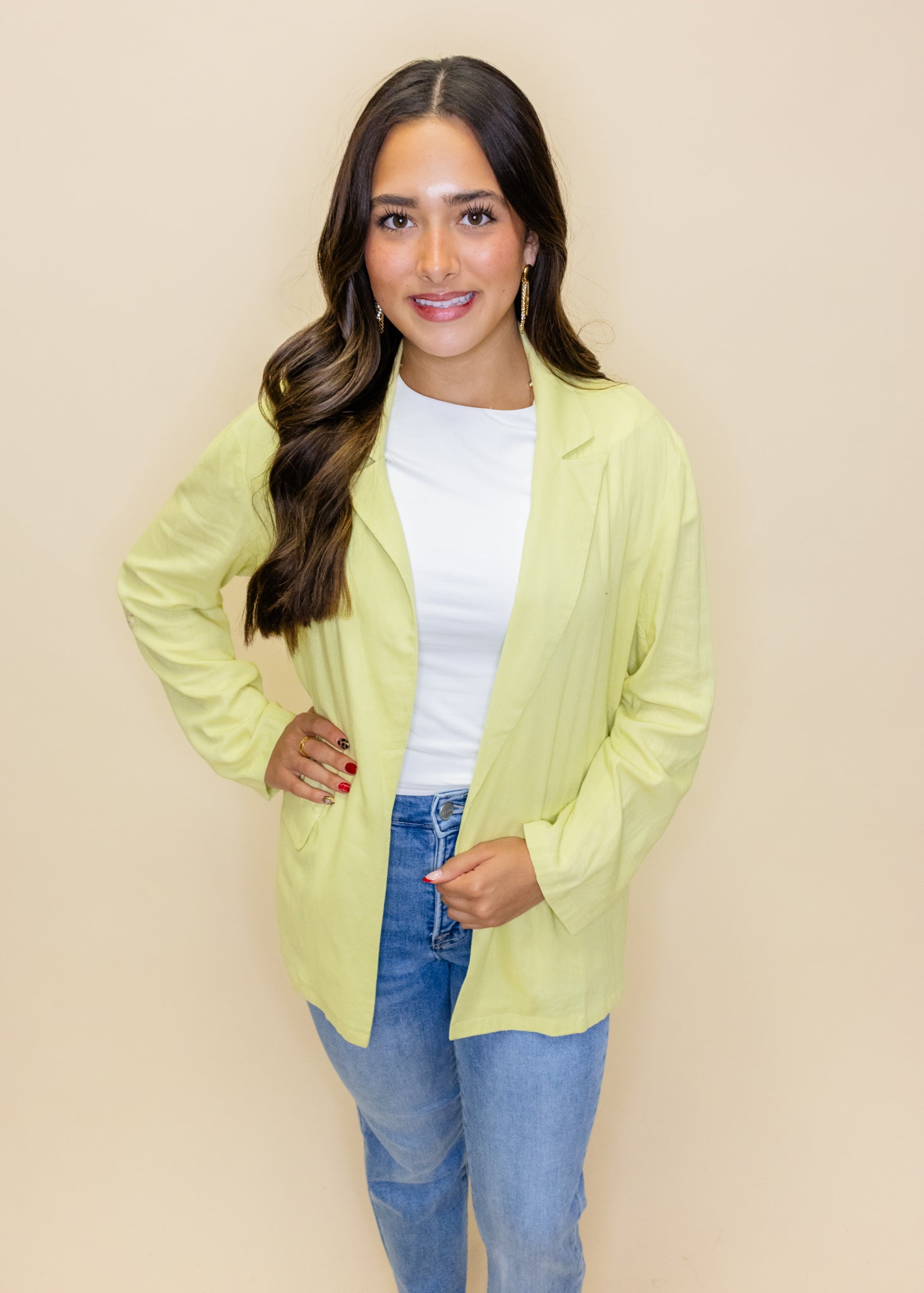 Lime Linen Pocket Blazer
