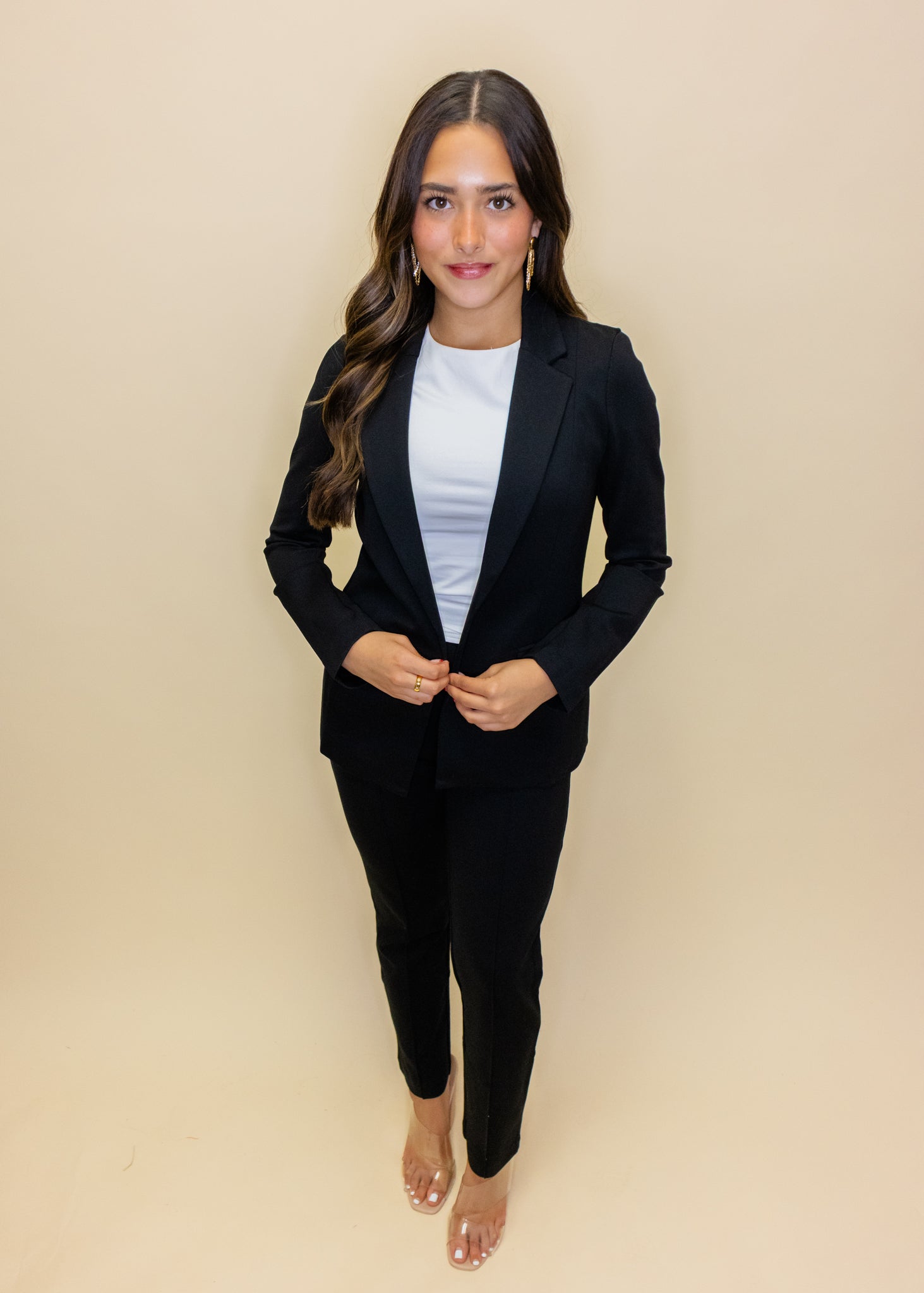 Black Pintuck Dress Pants