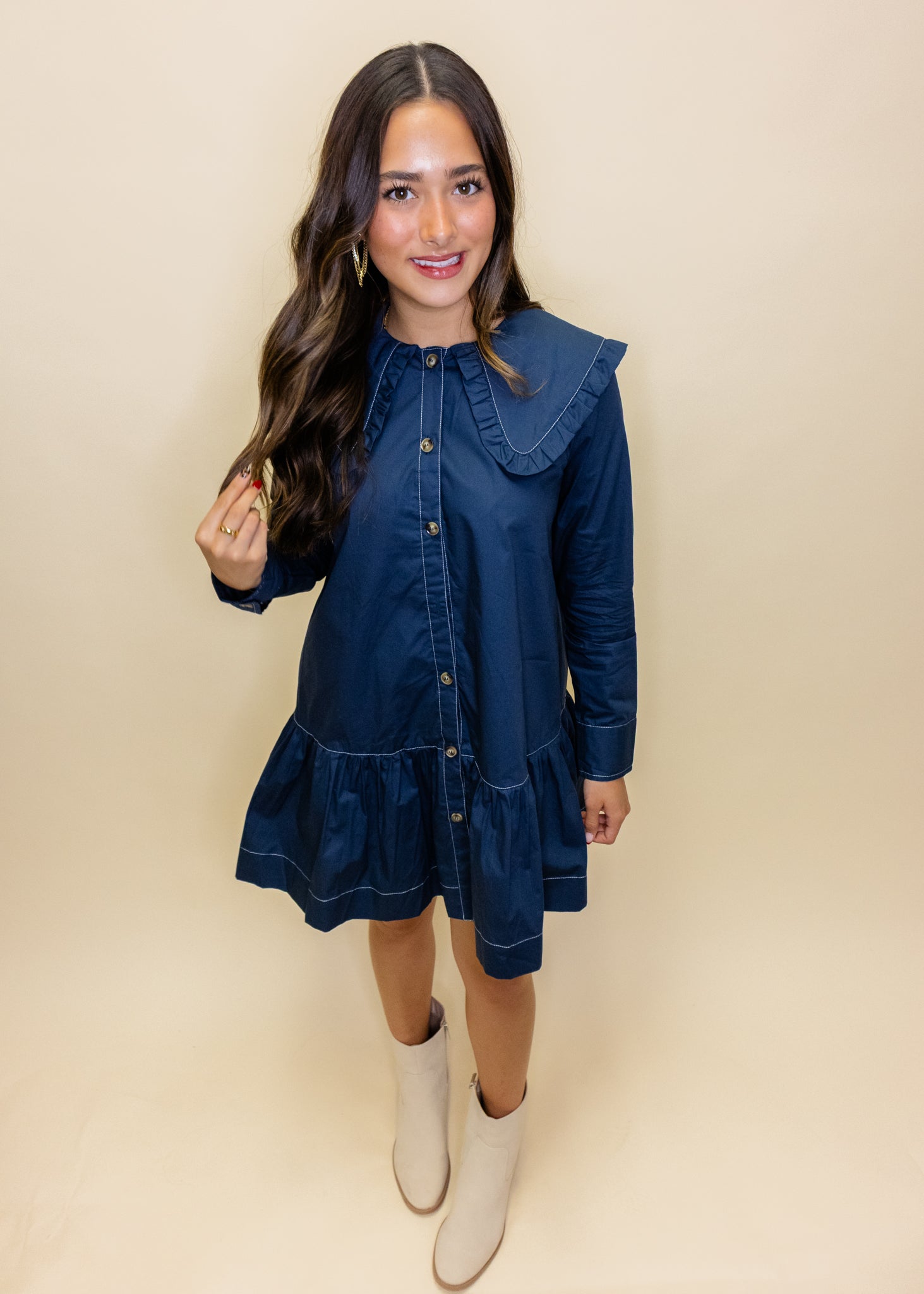 Navy Sailor Collar Dress