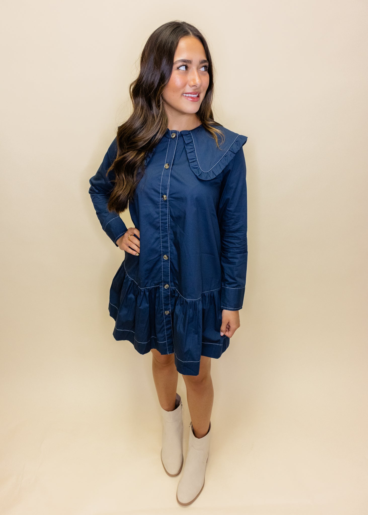 Navy Sailor Collar Dress