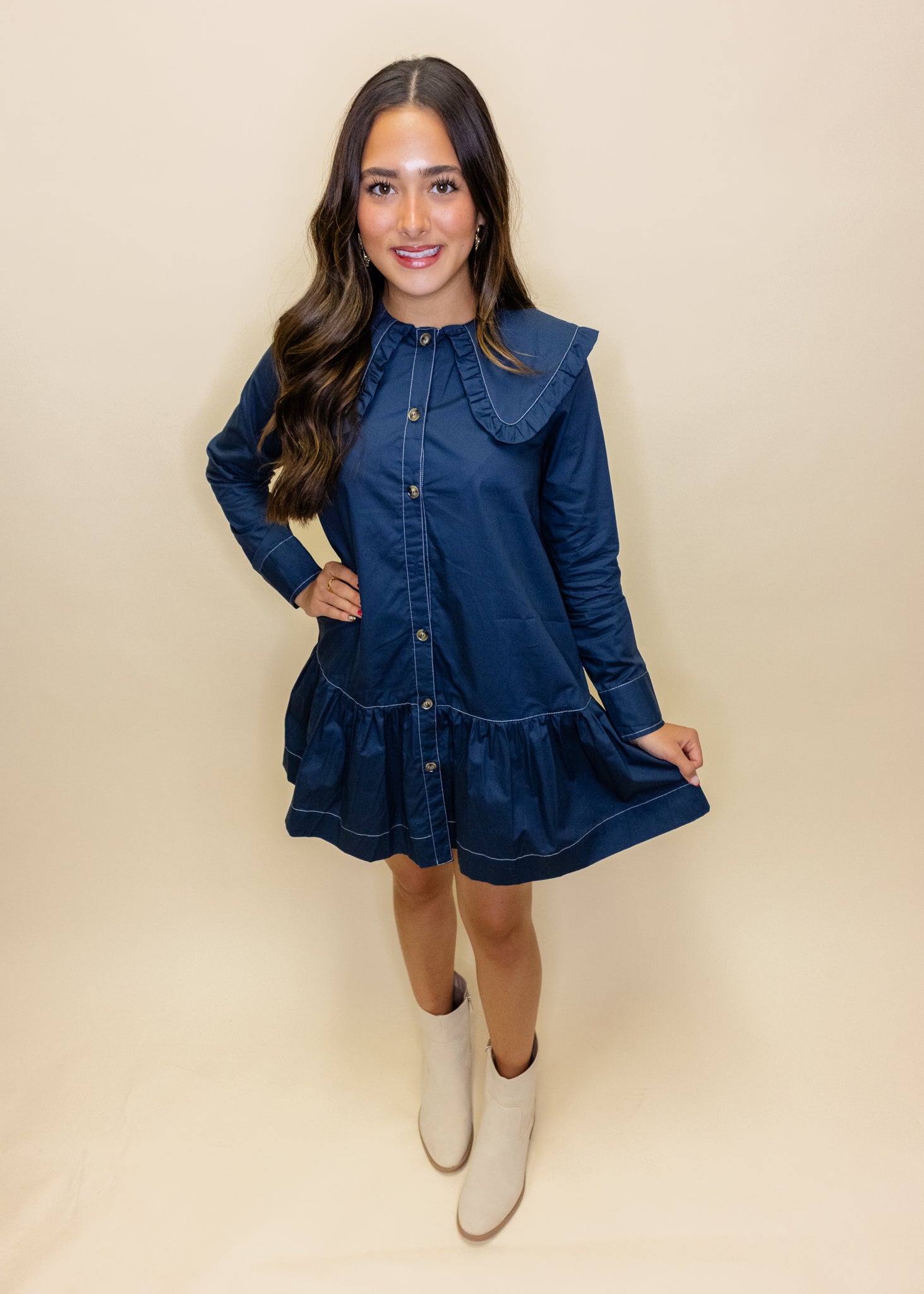 Navy Sailor Collar Dress