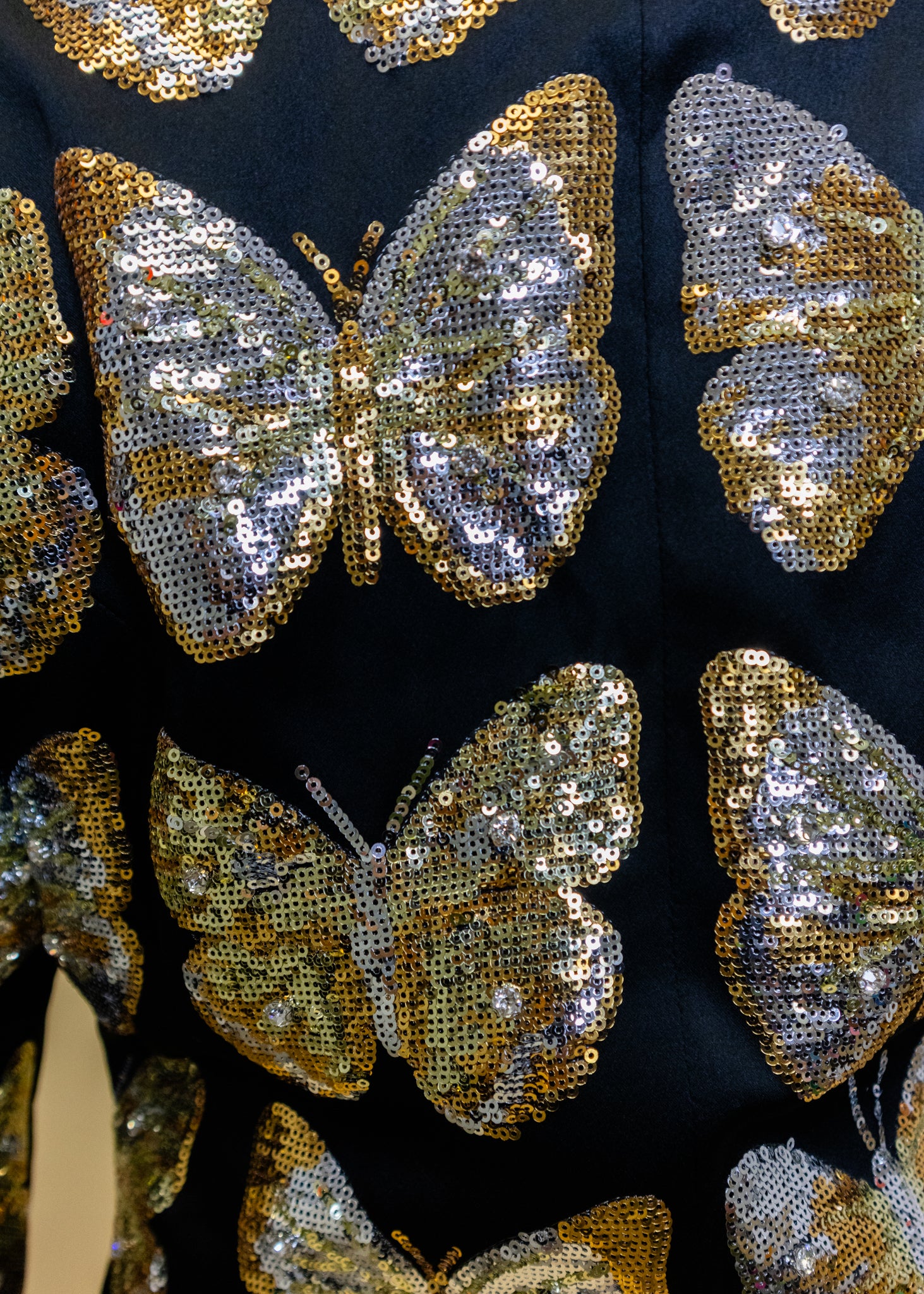 Black & Gold Sequin Butterfly Blazer