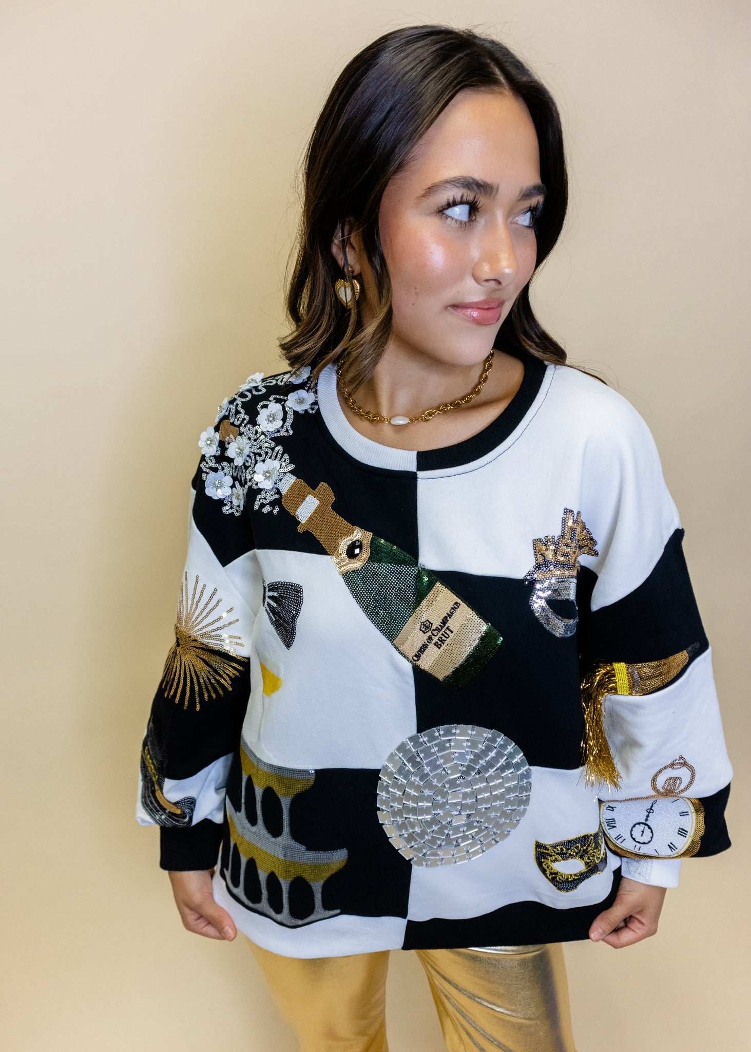Black & White Checkered NYE Icon Sweatshirt
