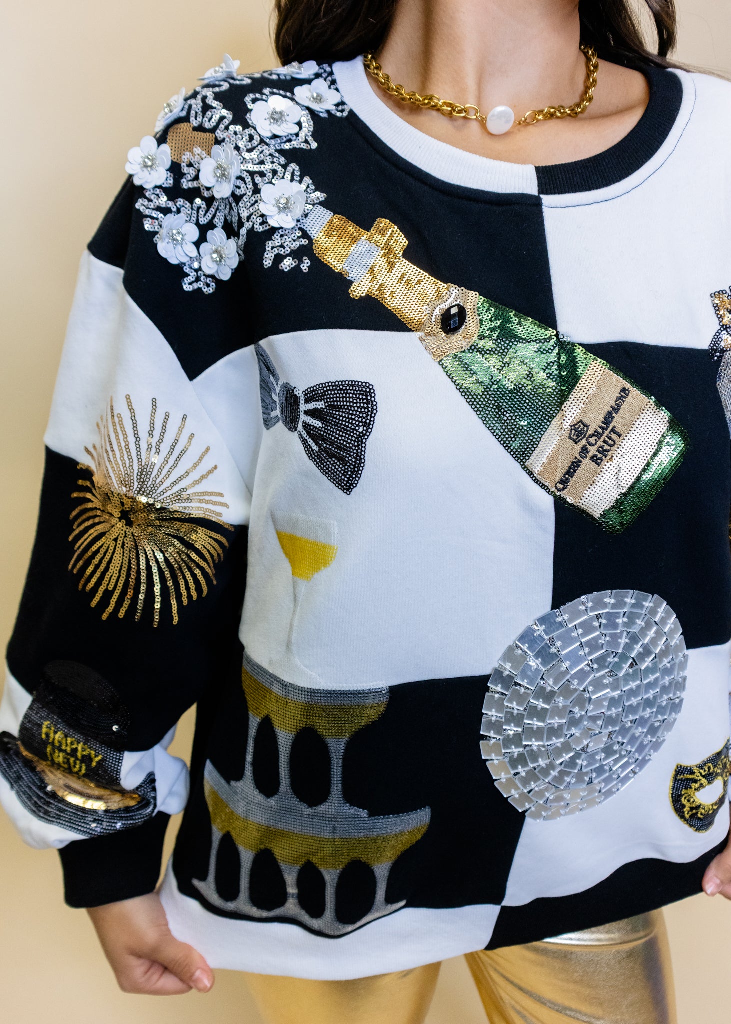 Black & White Checkered NYE Icon Sweatshirt