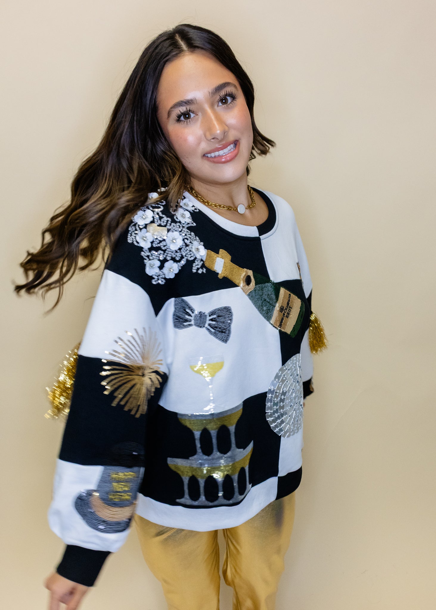 Black & White Checkered NYE Icon Sweatshirt