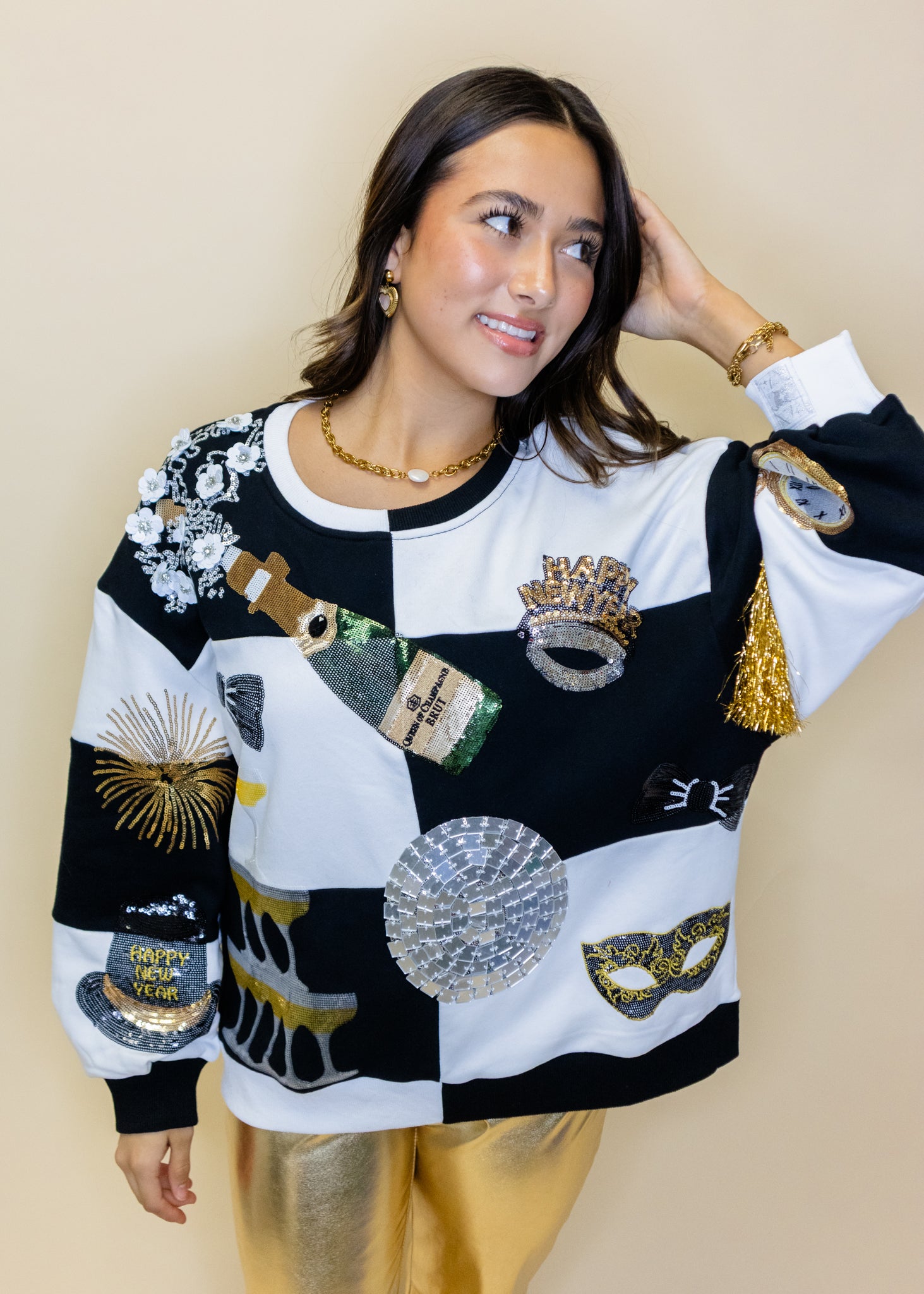 Black & White Checkered NYE Icon Sweatshirt