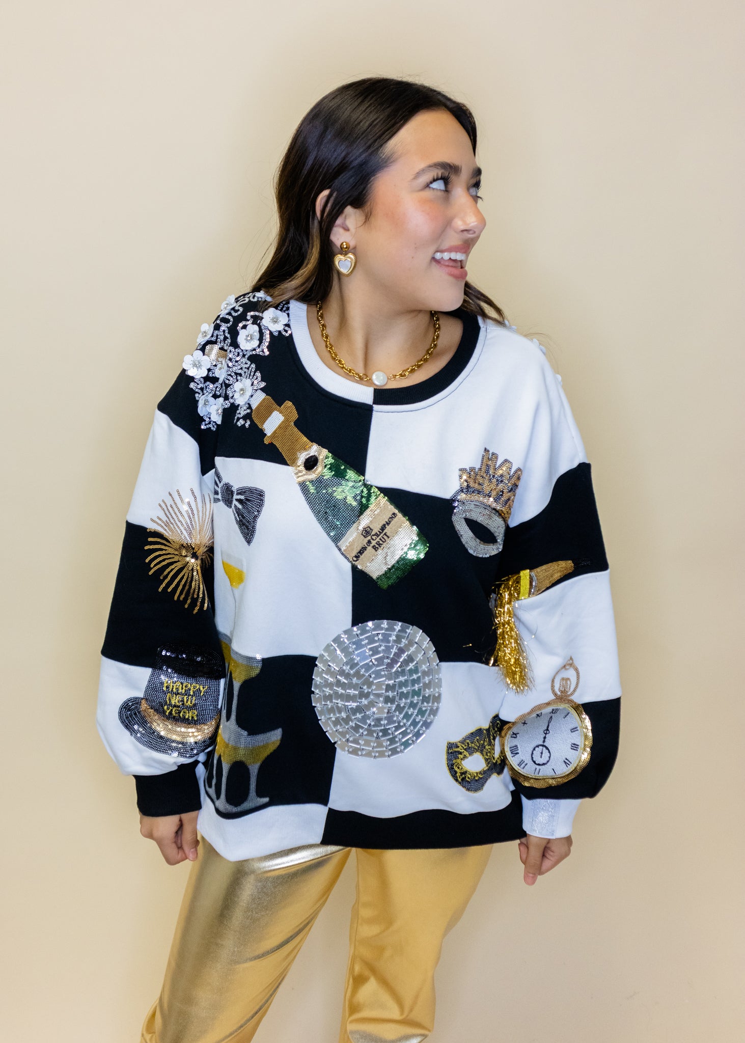 Black & White Checkered NYE Icon Sweatshirt