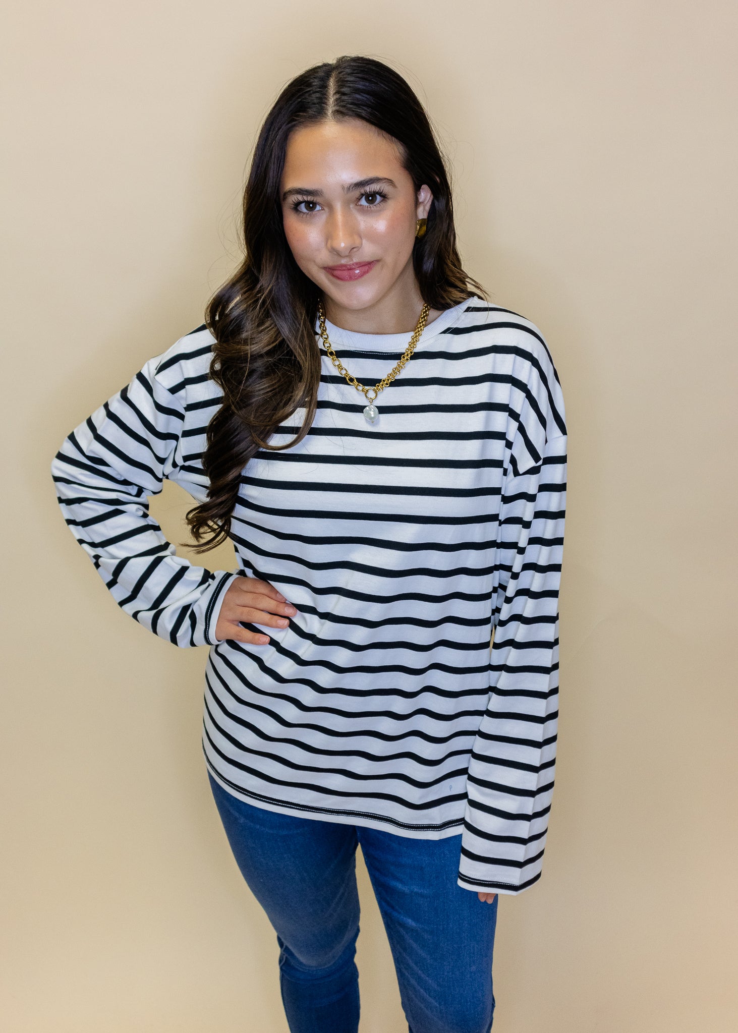 Black & White Stripe Top