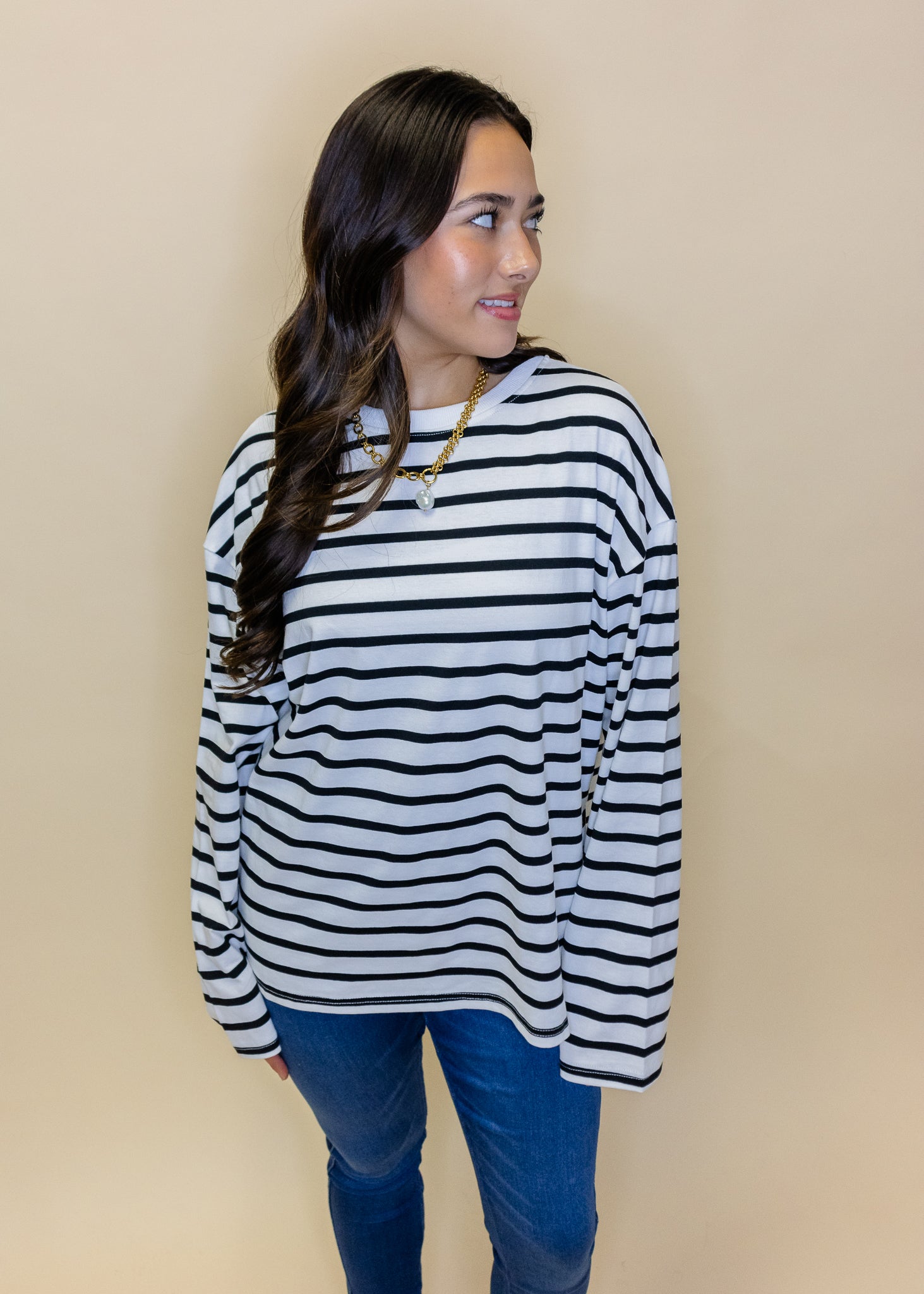 Black & White Stripe Top