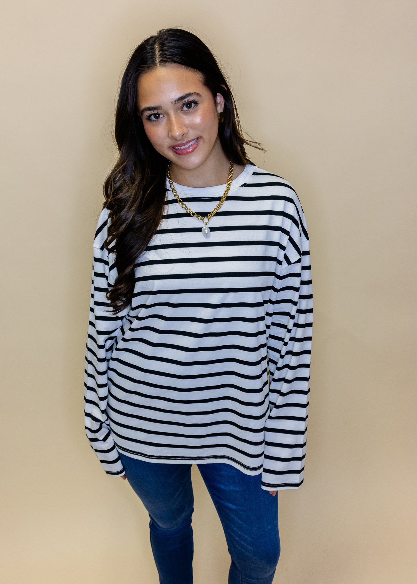 Black & White Stripe Top