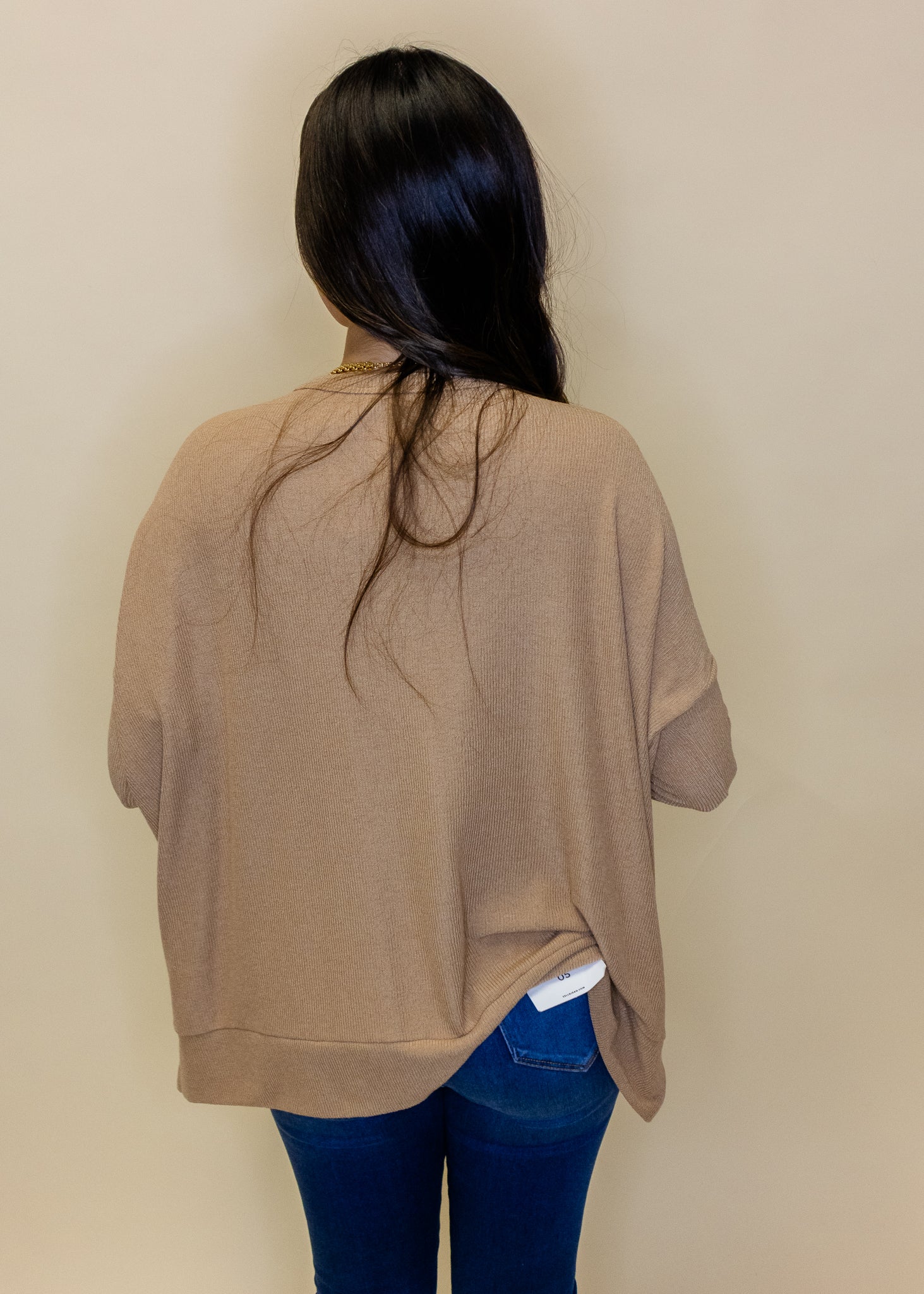 Tan Hi Low Knit Top