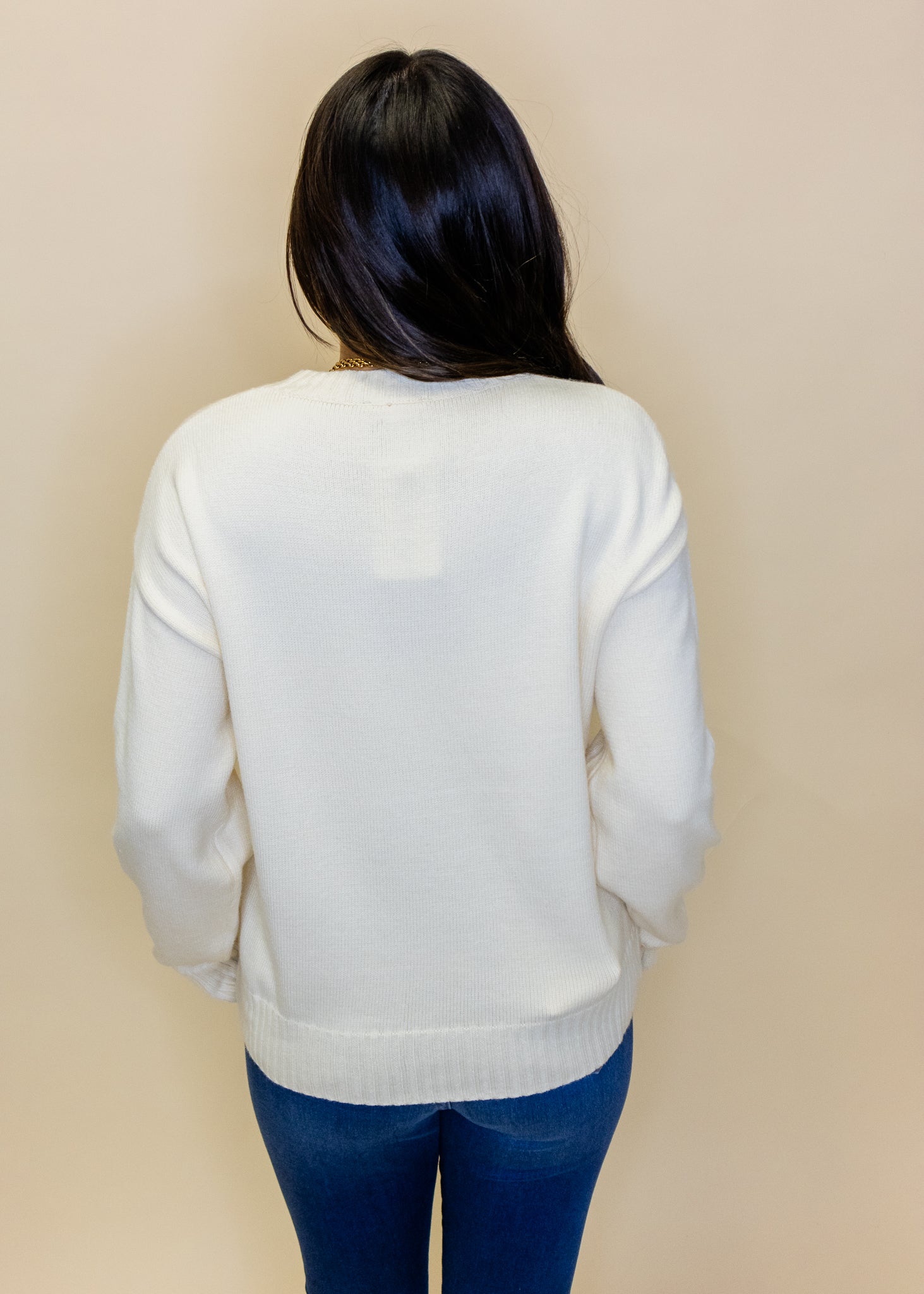 Cream American Flag Sweater