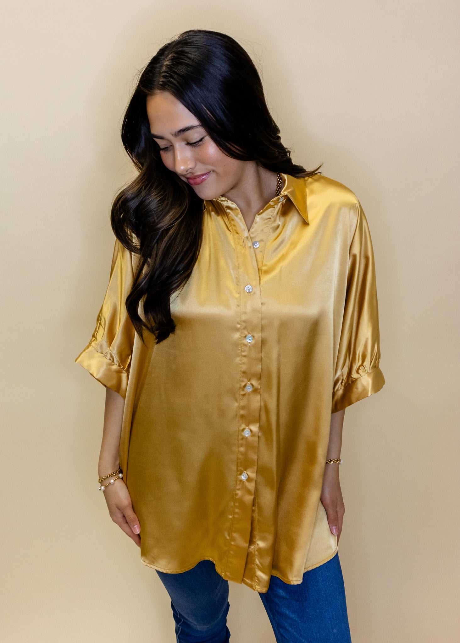 Arizona Gold Button Down Top
