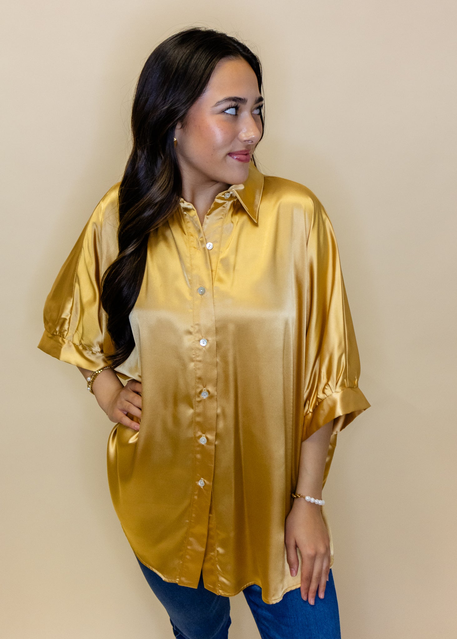 Arizona Gold Button Down Top