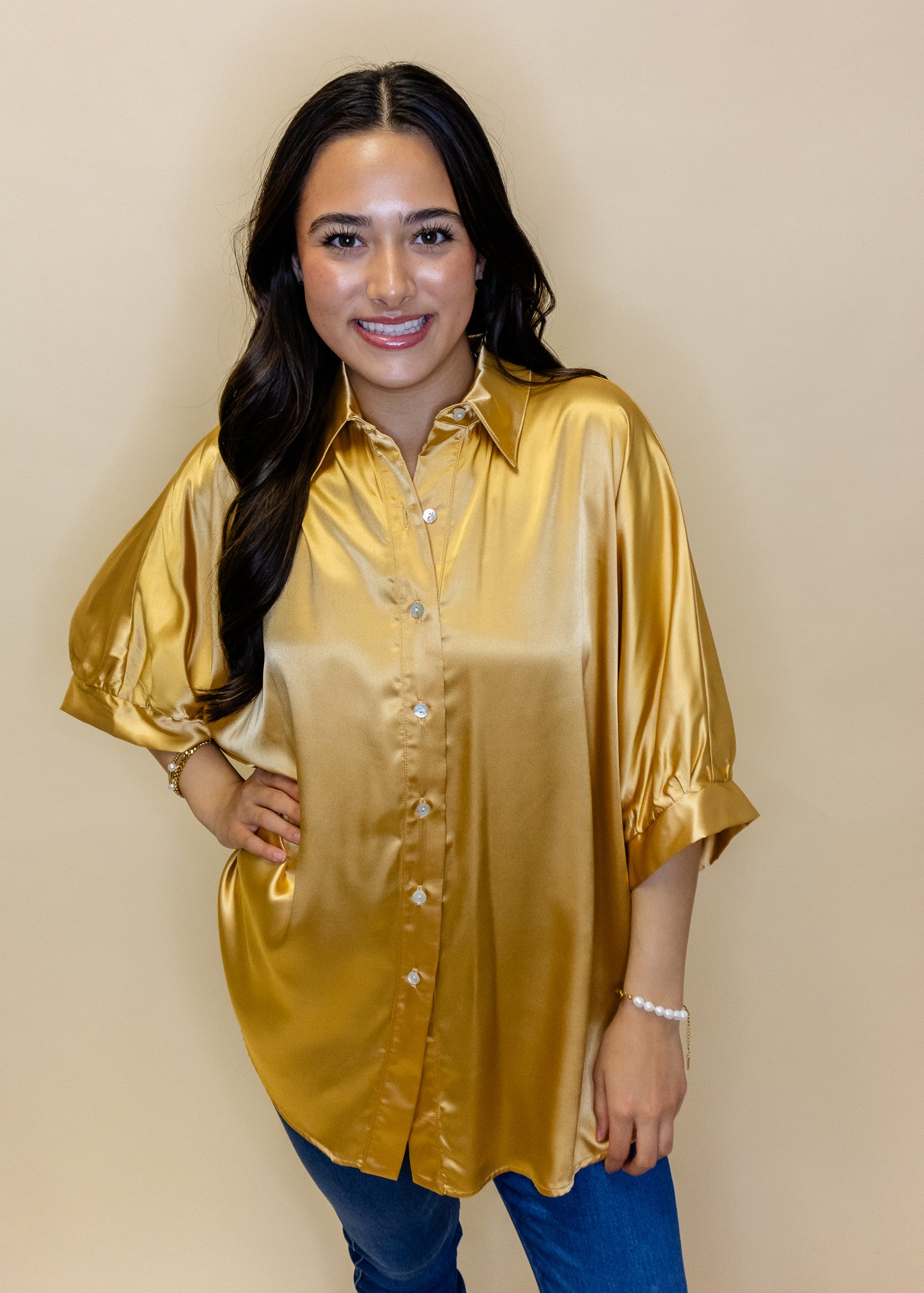 Arizona Gold Button Down Top