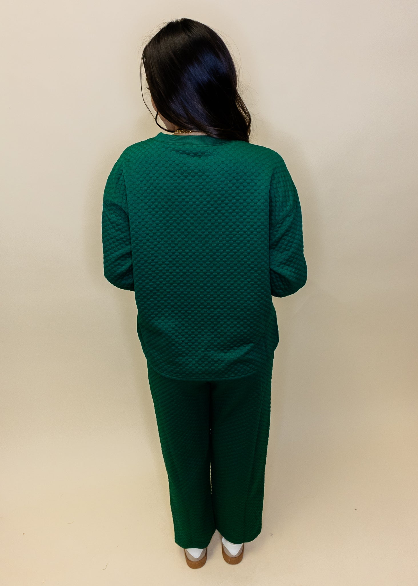 Hunter Green Embossed Pants Set