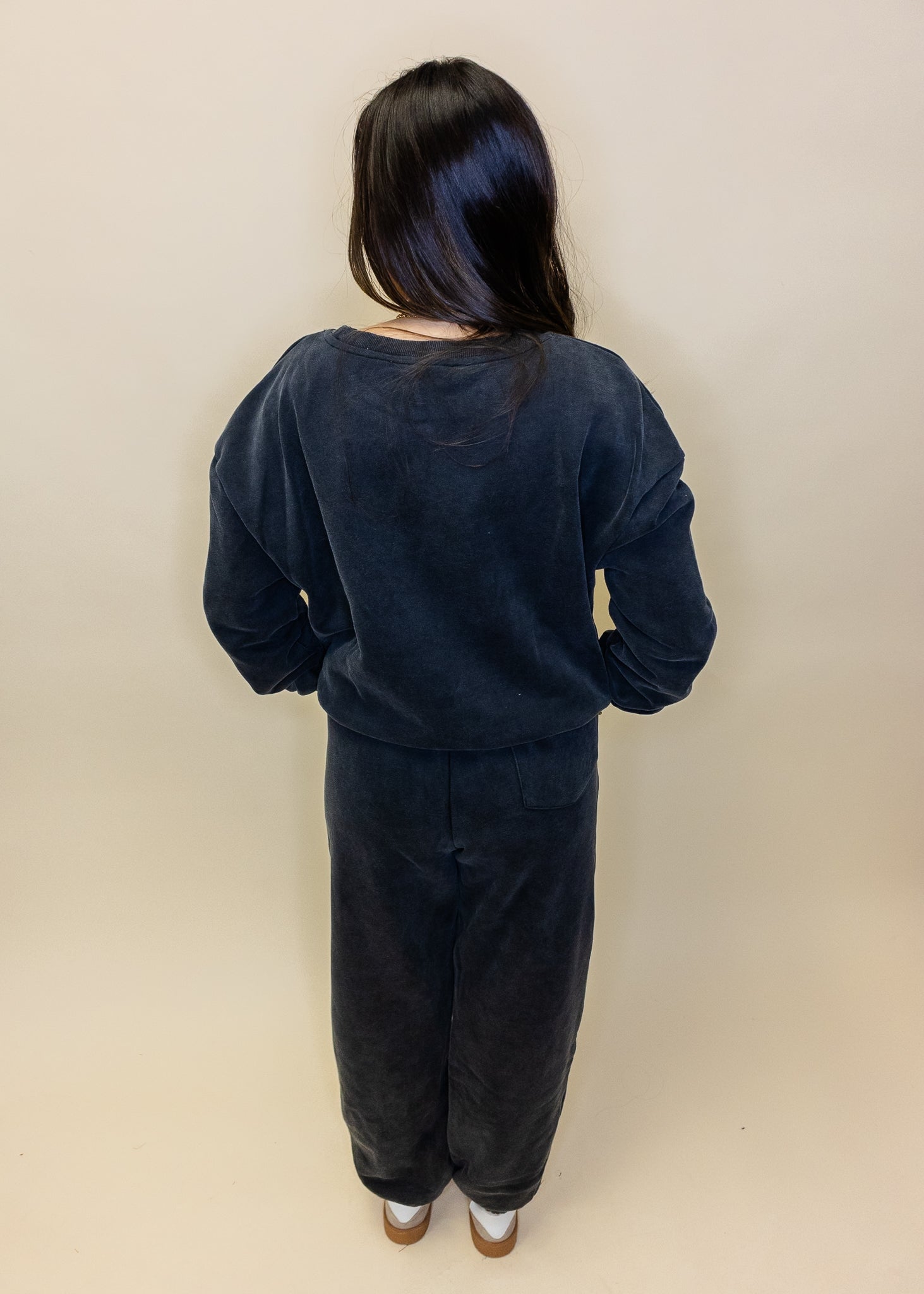 Black Rhinestone Jogger Set