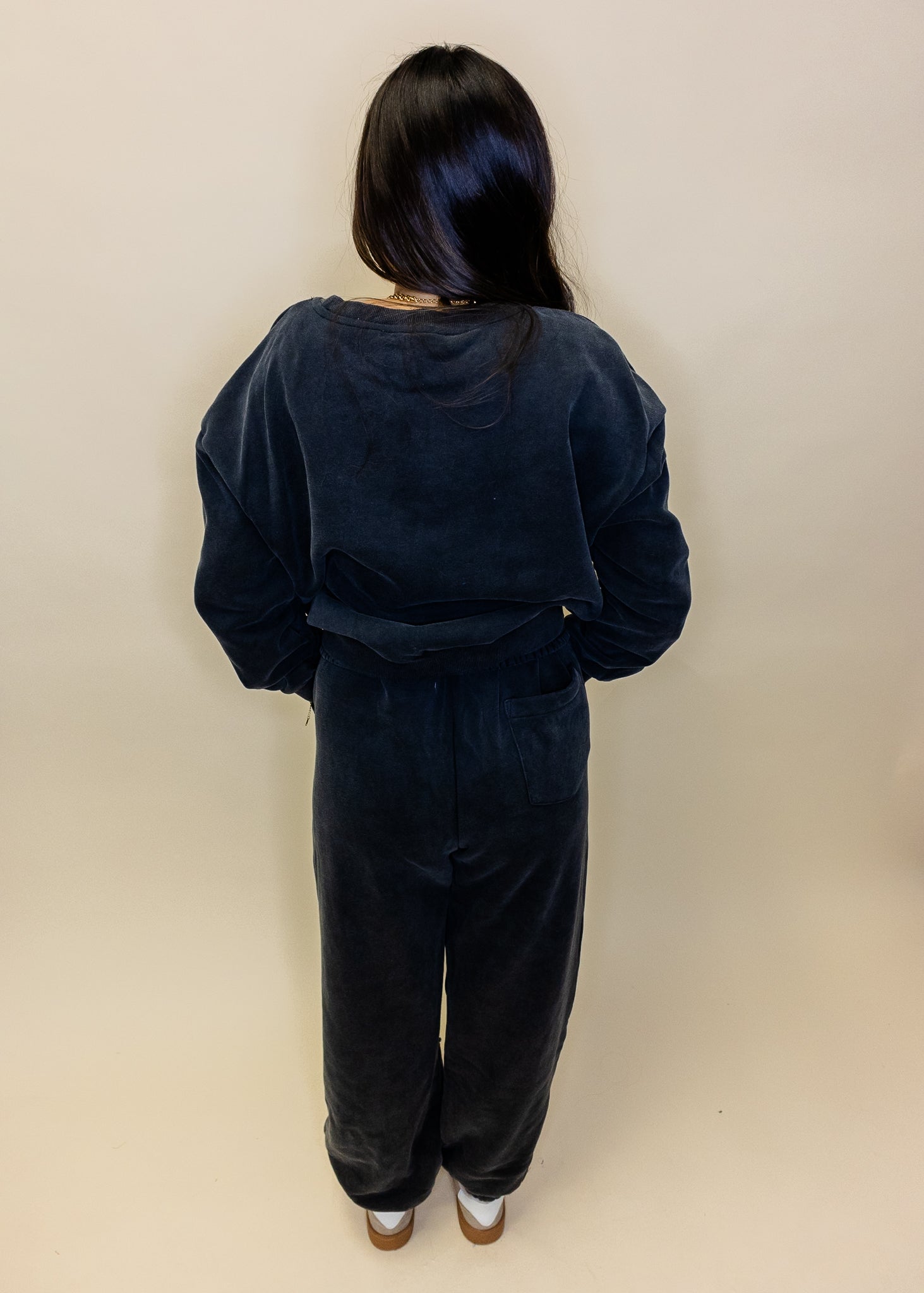 Black Rhinestone Jogger Set