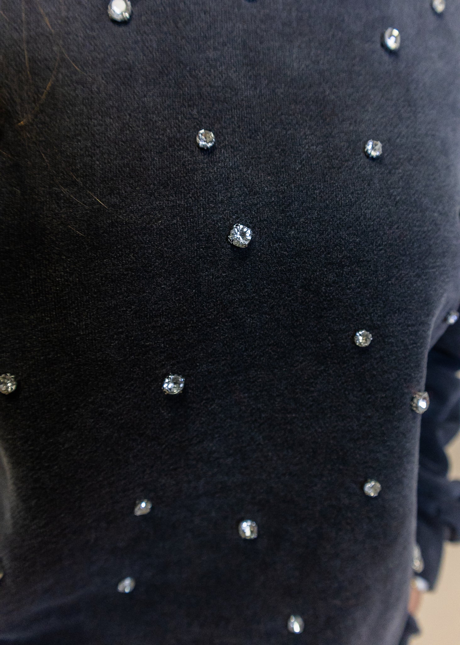 Black Rhinestone Jogger Set