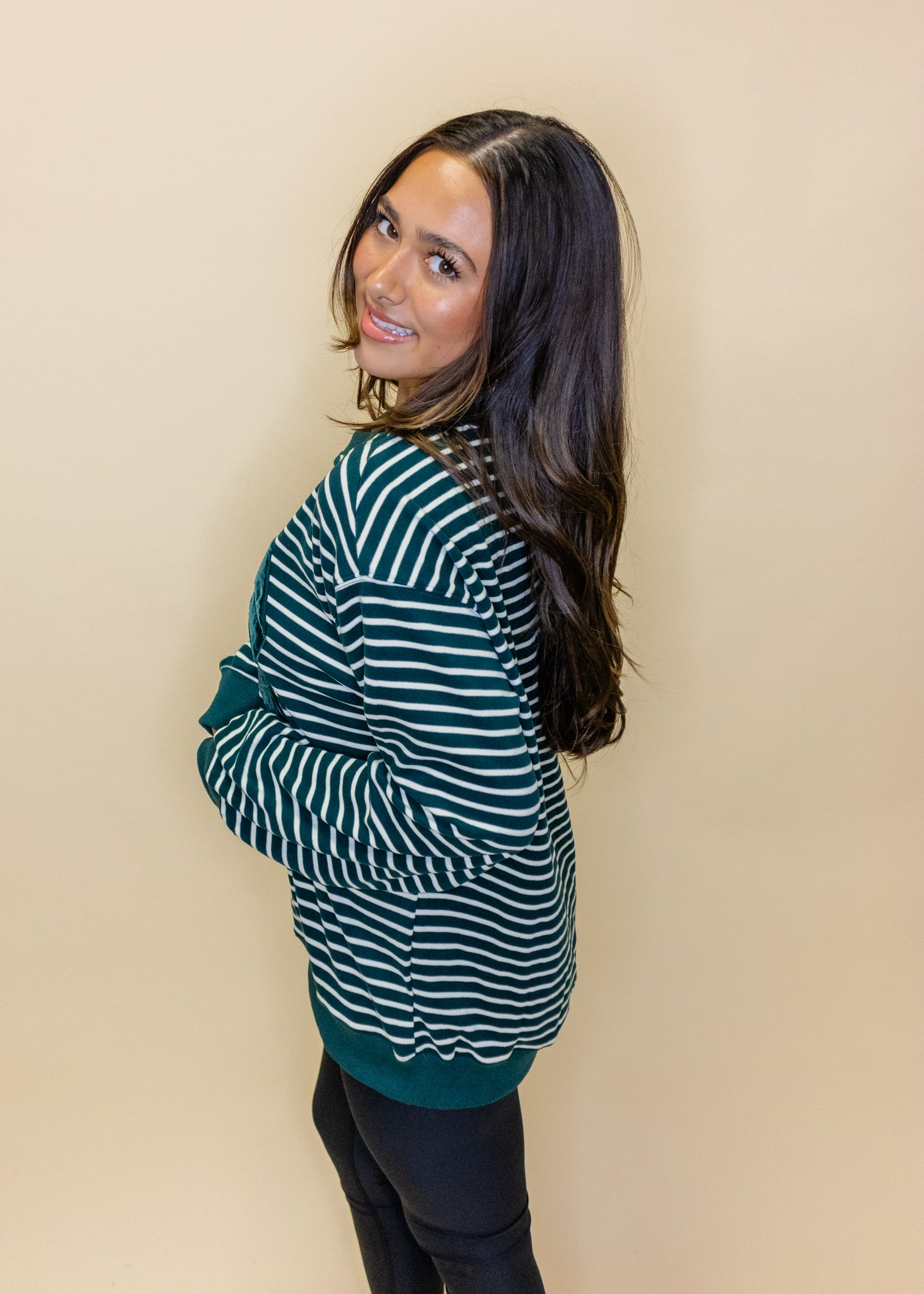 Hunter Green Velvet Bow Top