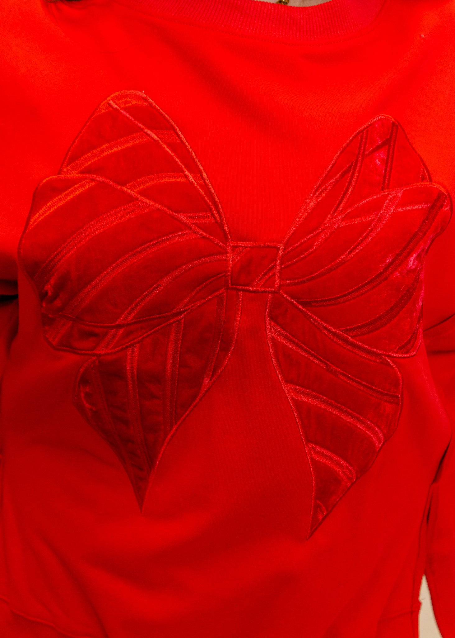 Red Velvet Bow Sweatshirt