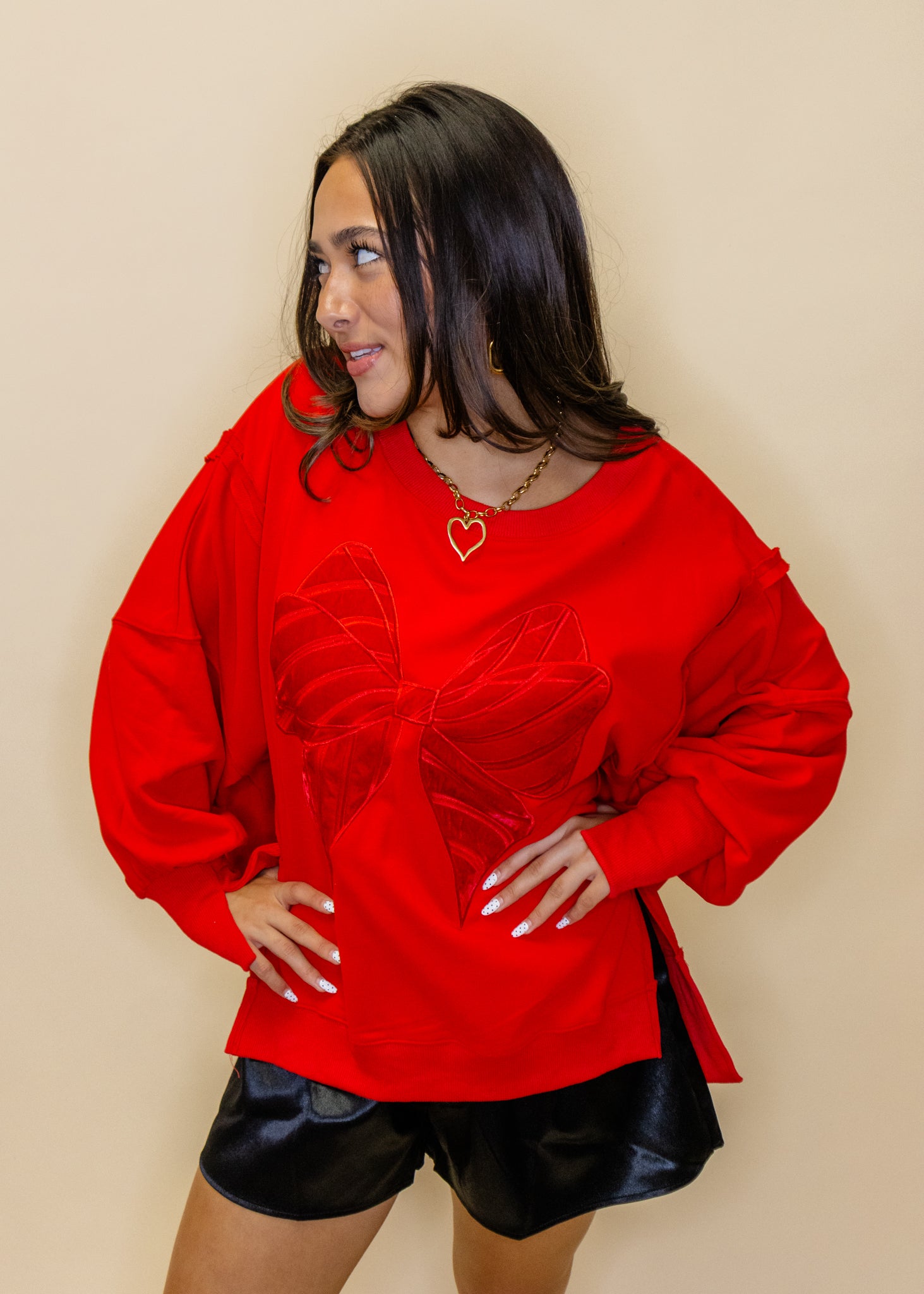 Red Velvet Bow Sweatshirt
