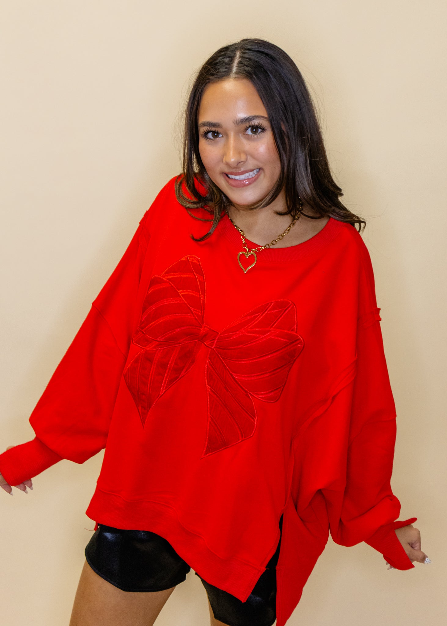 Red Velvet Bow Sweatshirt