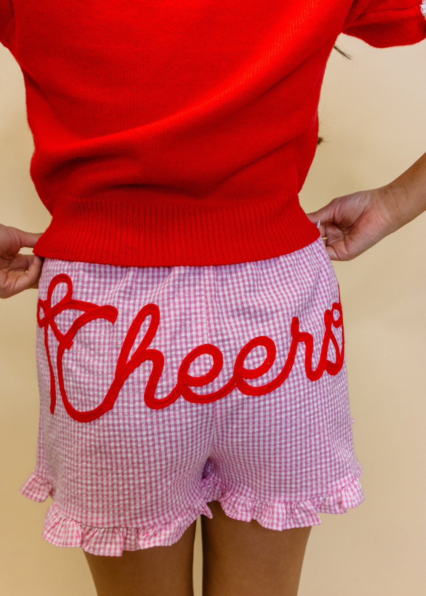 Pink Gingham Cheers Shorts