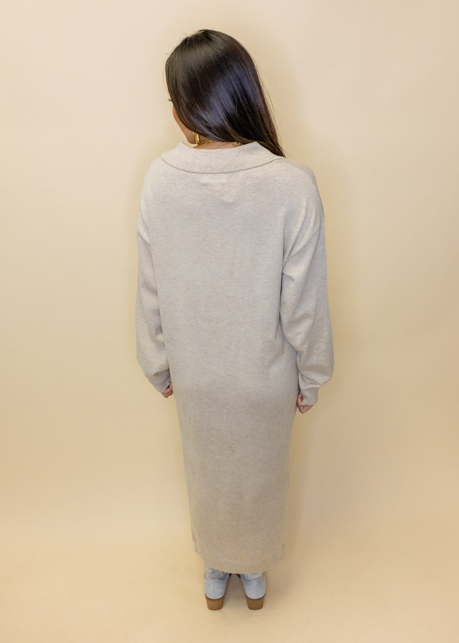 Taupe Midi Sweater Dress