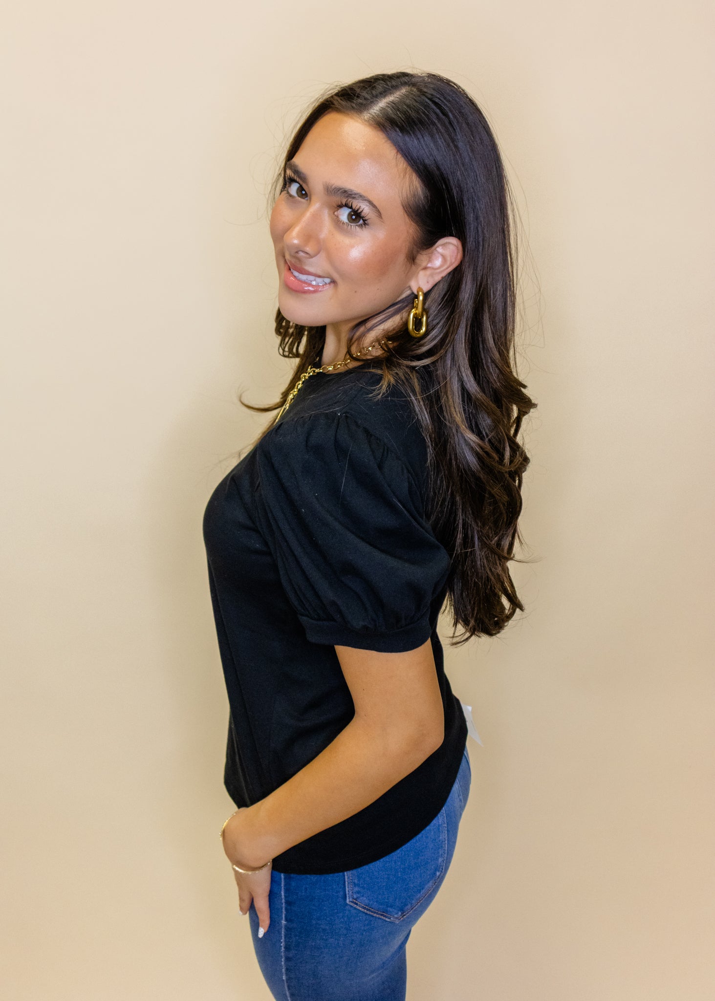 Jersey Puff Sleeve Top