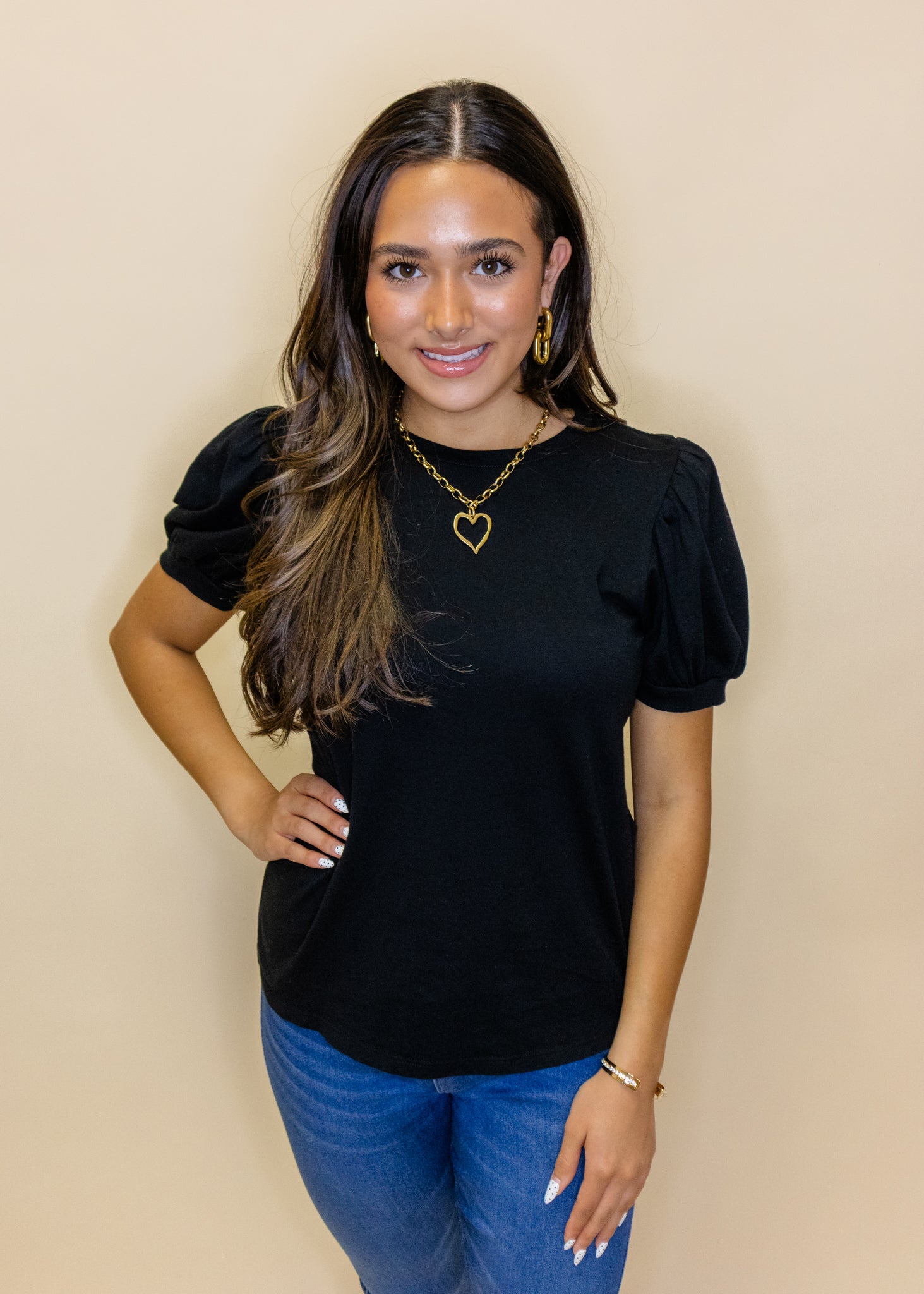 Jersey Puff Sleeve Top