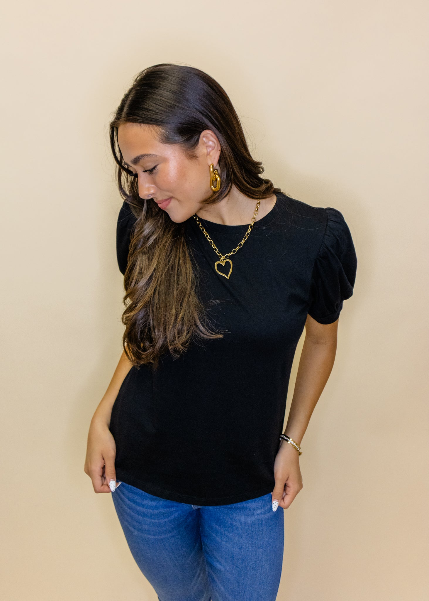 Jersey Puff Sleeve Top