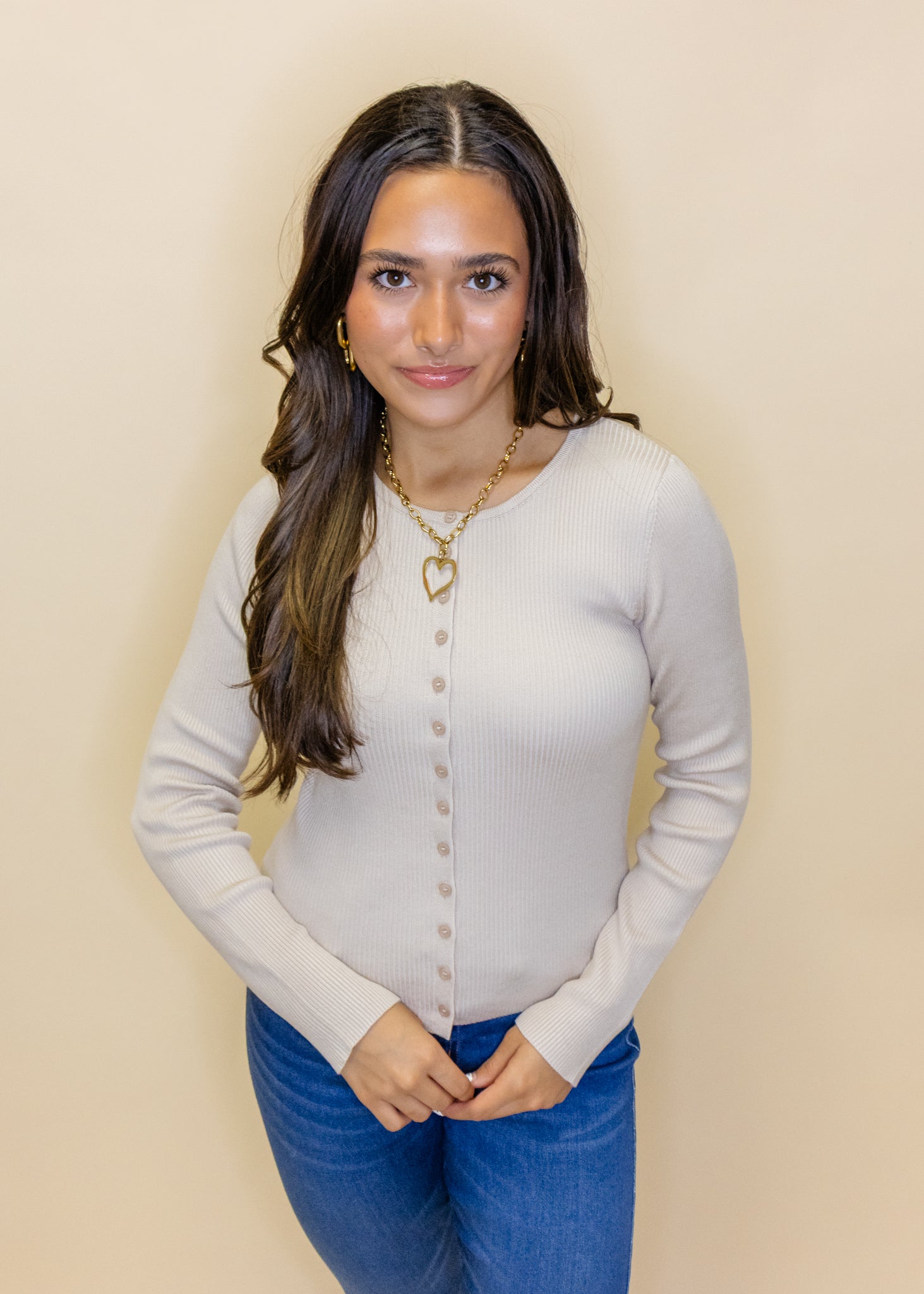 Oatmeal Button Up Cardigan