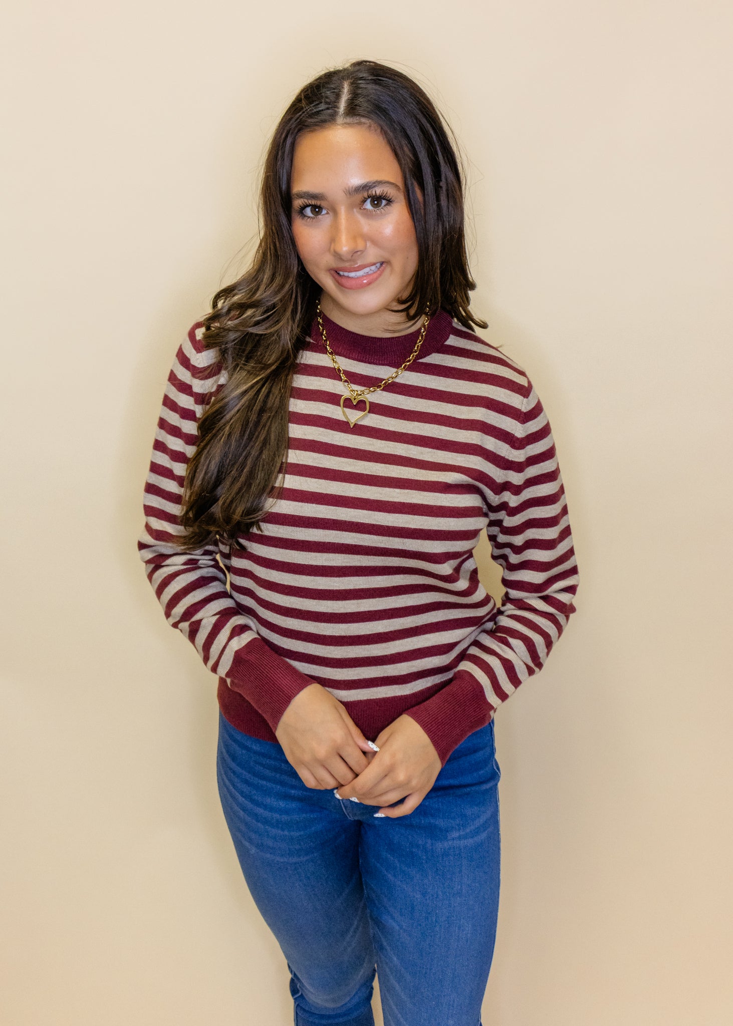 Horizontal Stripe Cropped Sweater