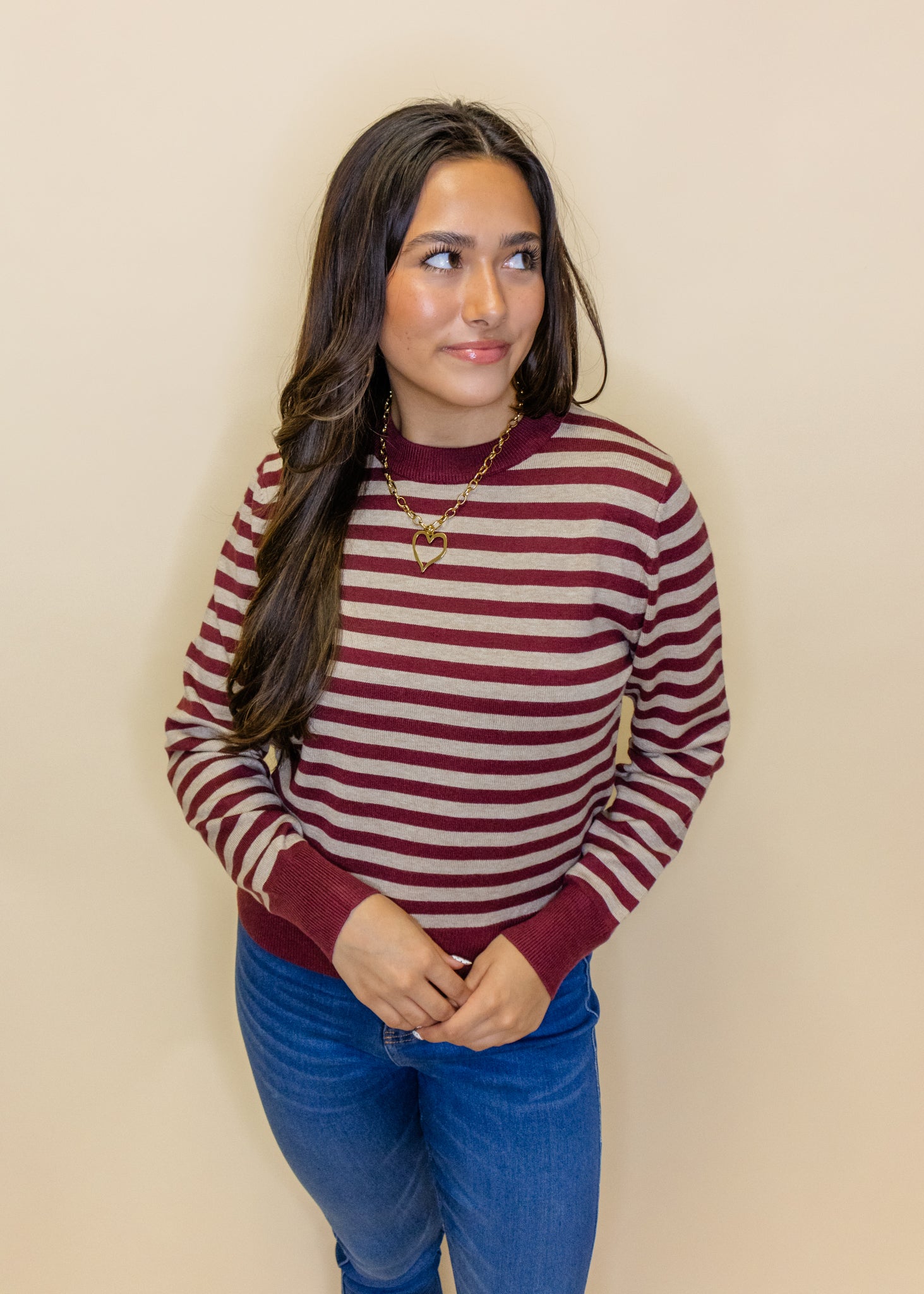 Horizontal Stripe Cropped Sweater