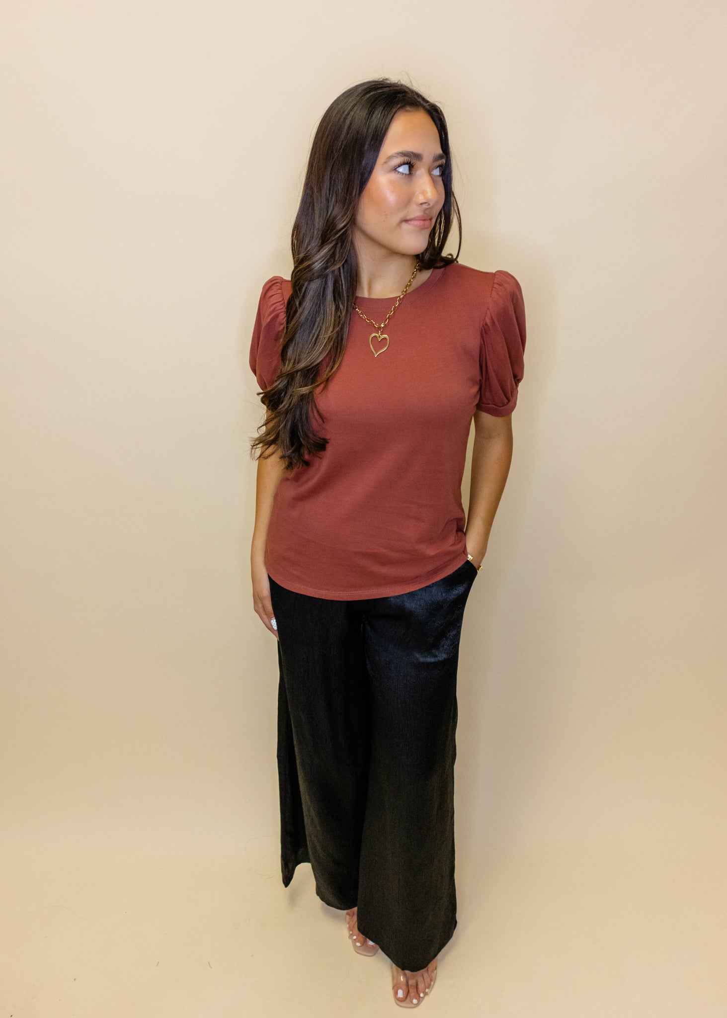 Black Satin Culotte Pants