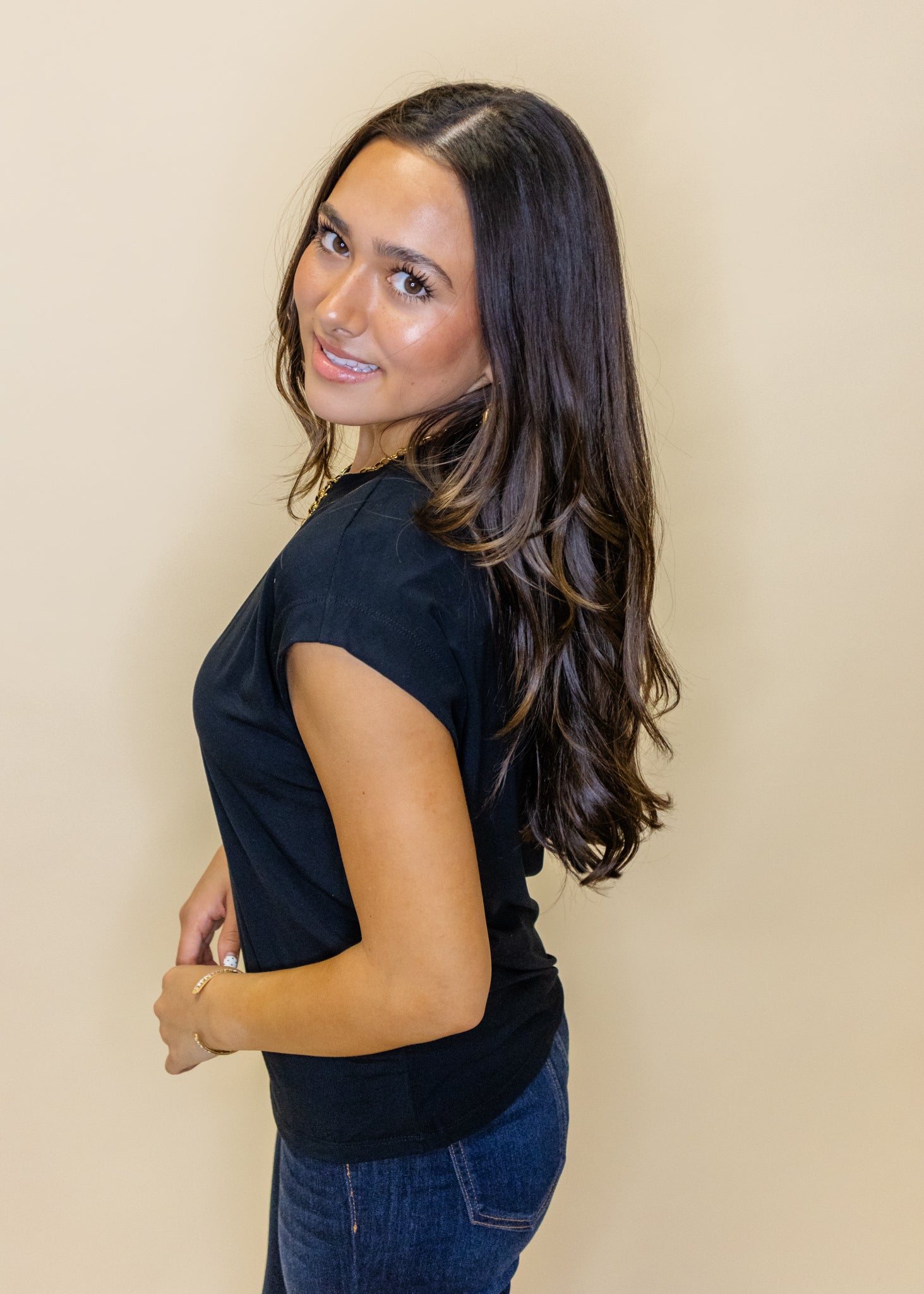 Cap Sleeve Round Top