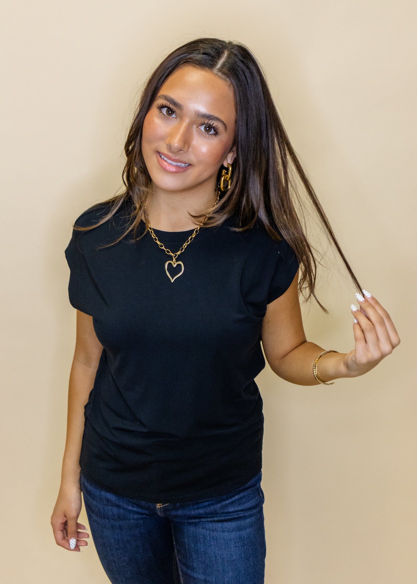 Cap Sleeve Round Top