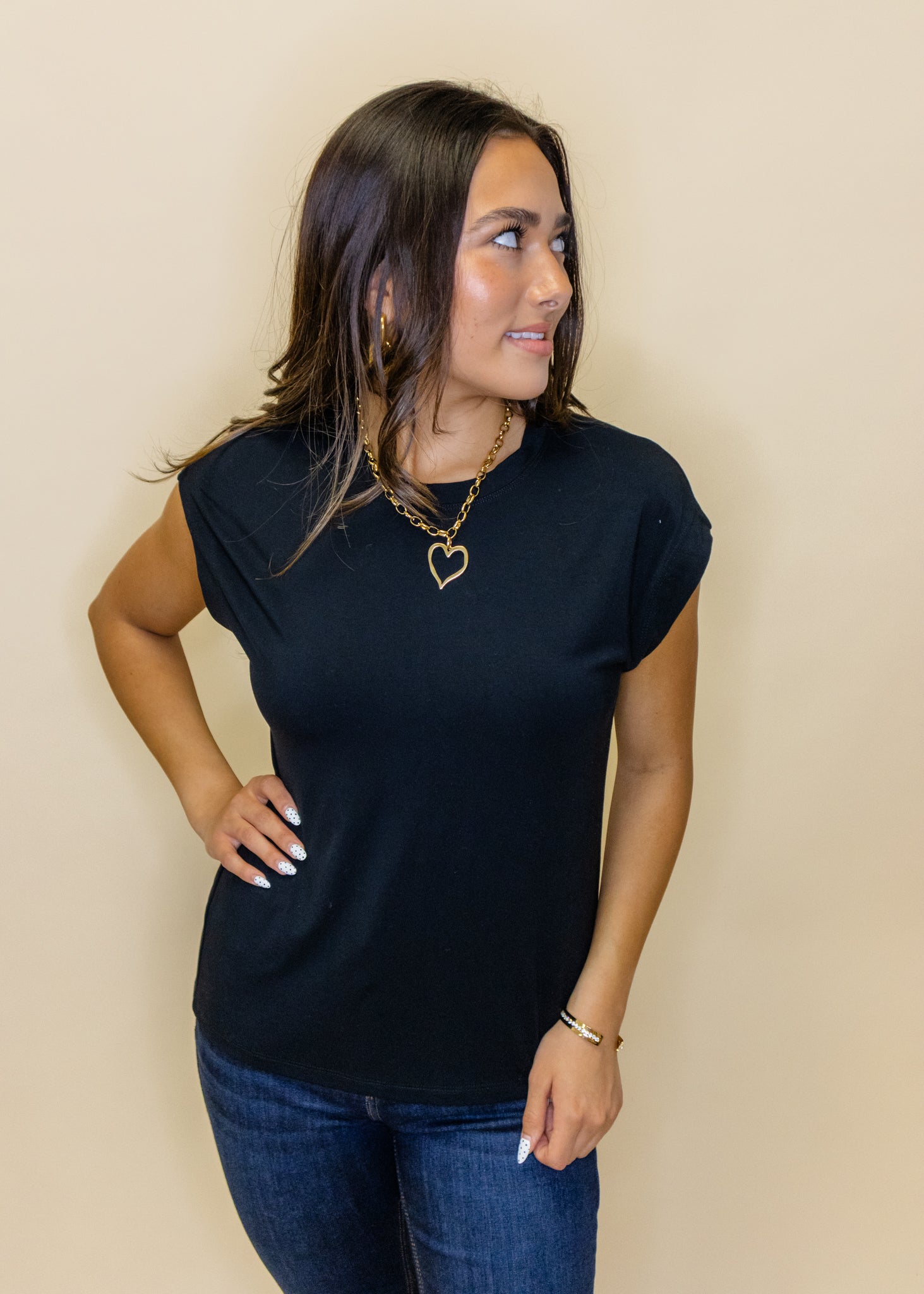 Cap Sleeve Round Top