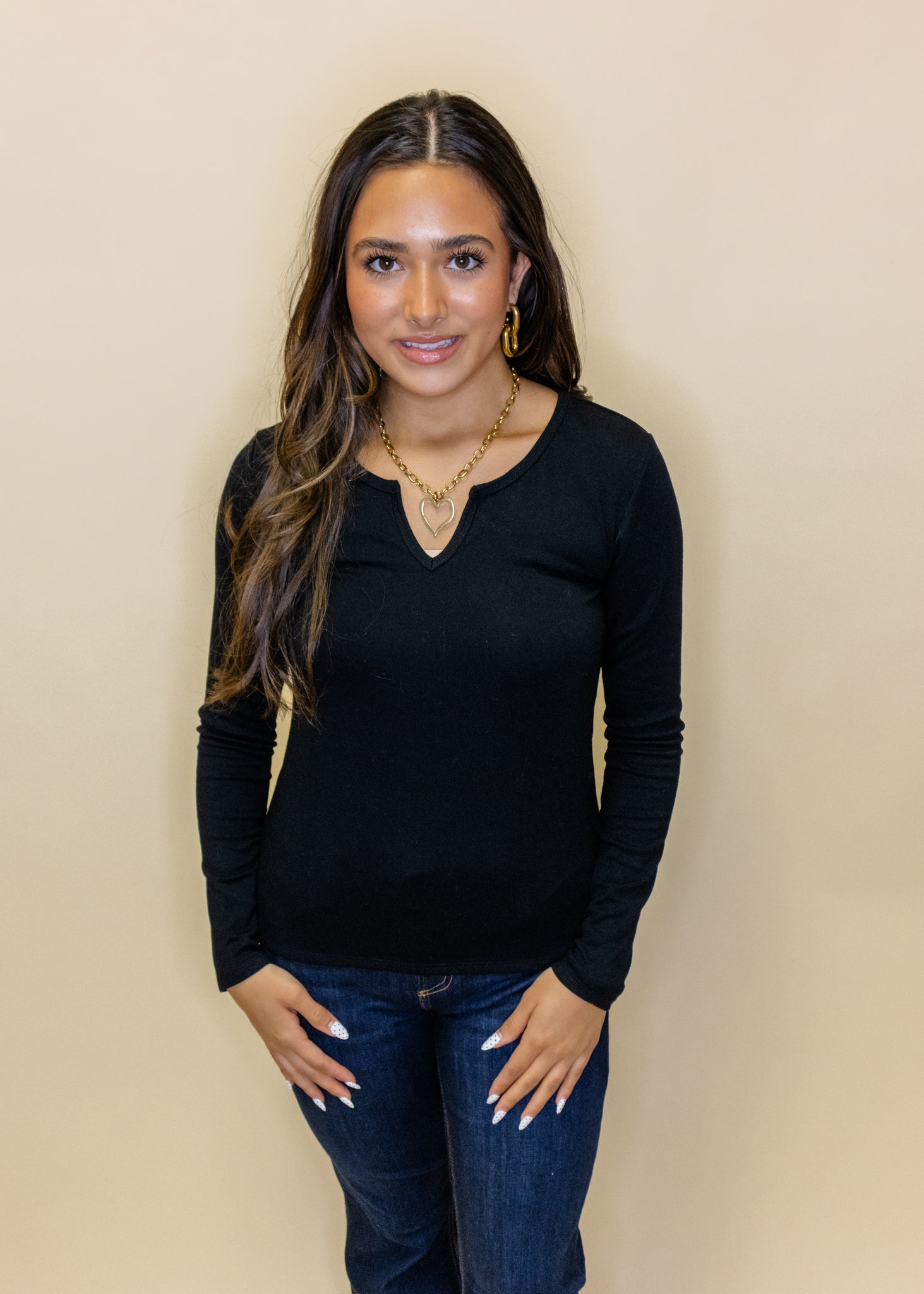 Long Sleeve Slit Top