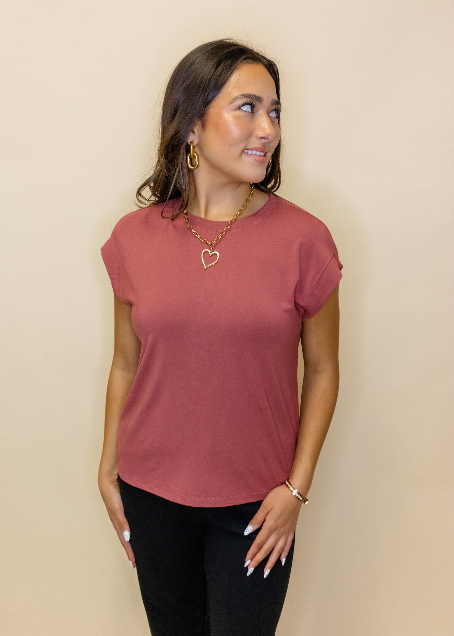 Cap Sleeve Round Top