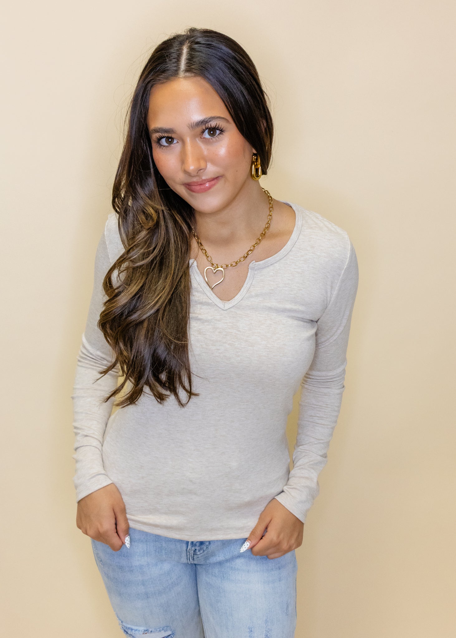 Long Sleeve Slit Top