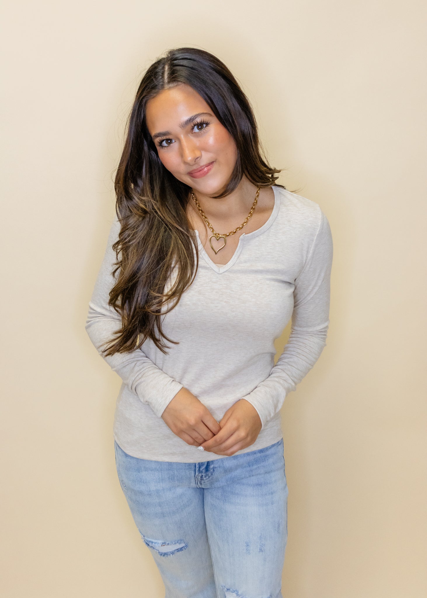 Long Sleeve Slit Top