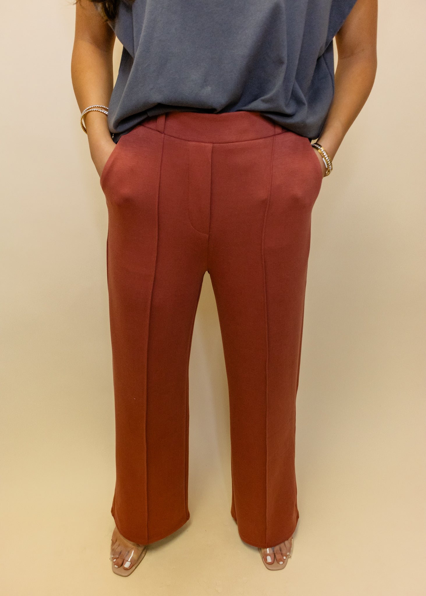 Terra Cotta Modal Straight Pants