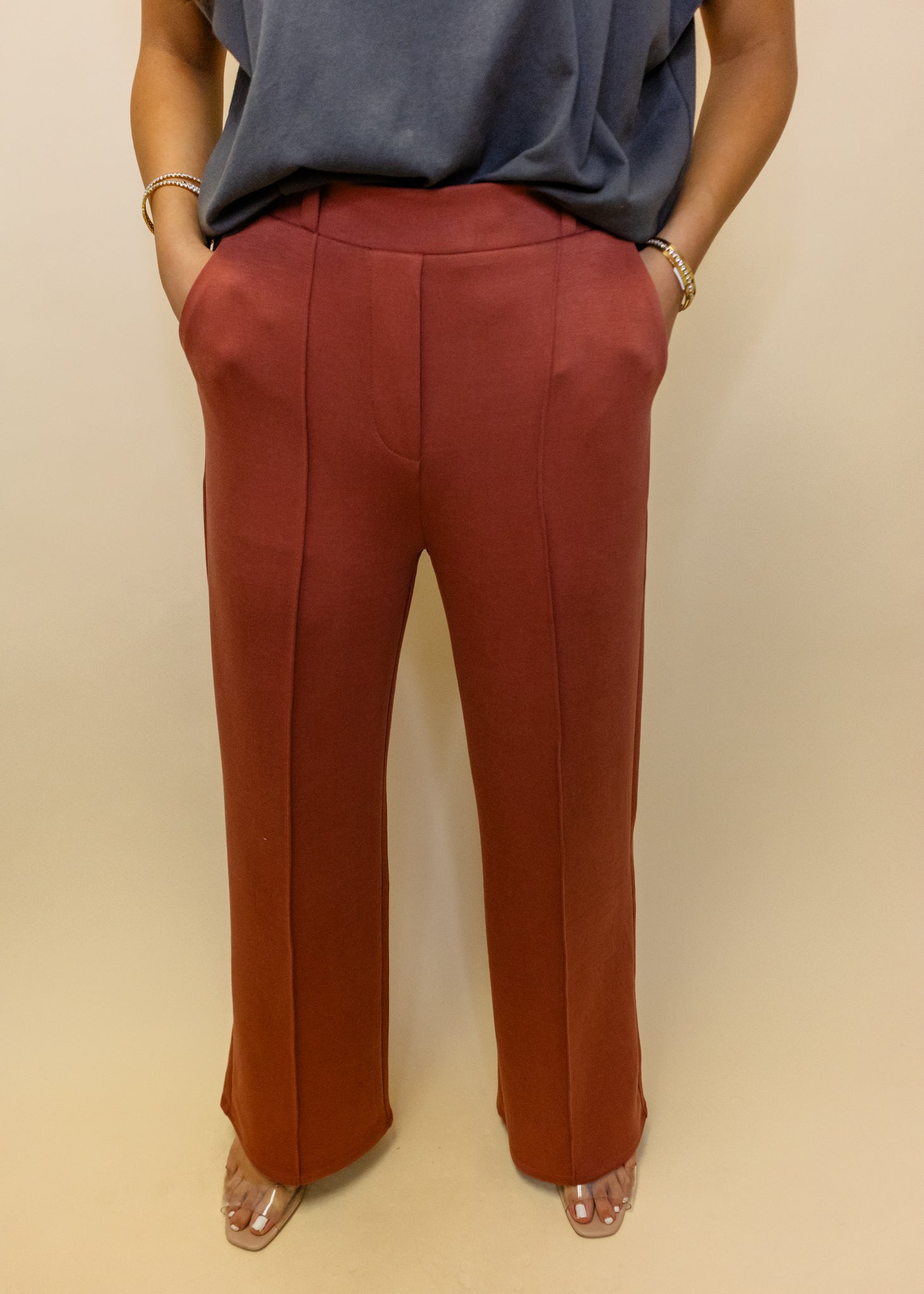 Terra Cotta Modal Straight Pants