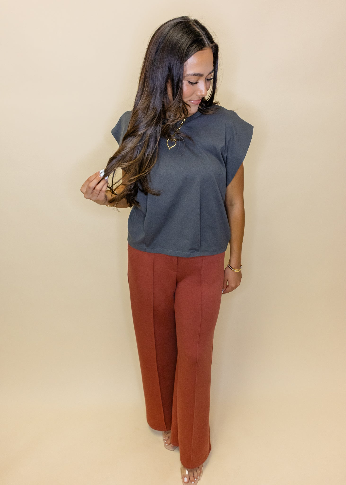 Terra Cotta Modal Straight Pants