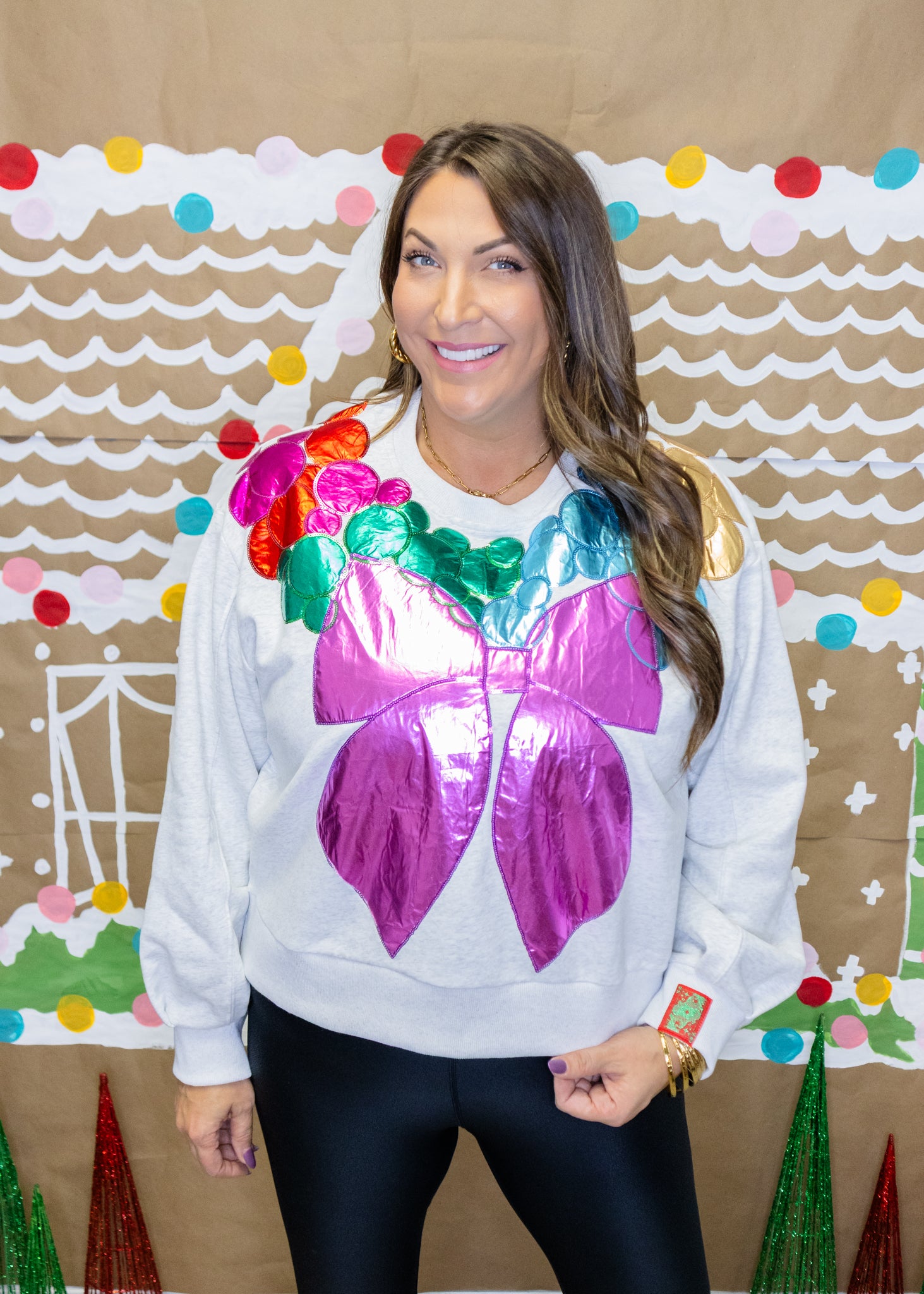 Grey Metallic Wreath Sweatshirt